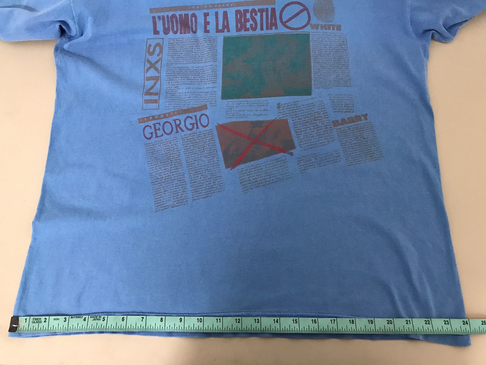 Vintage Vintage Rare Inxs Newspaper boxy cropped tee Size US XL / EU 56 / 4 - 11 Thumbnail