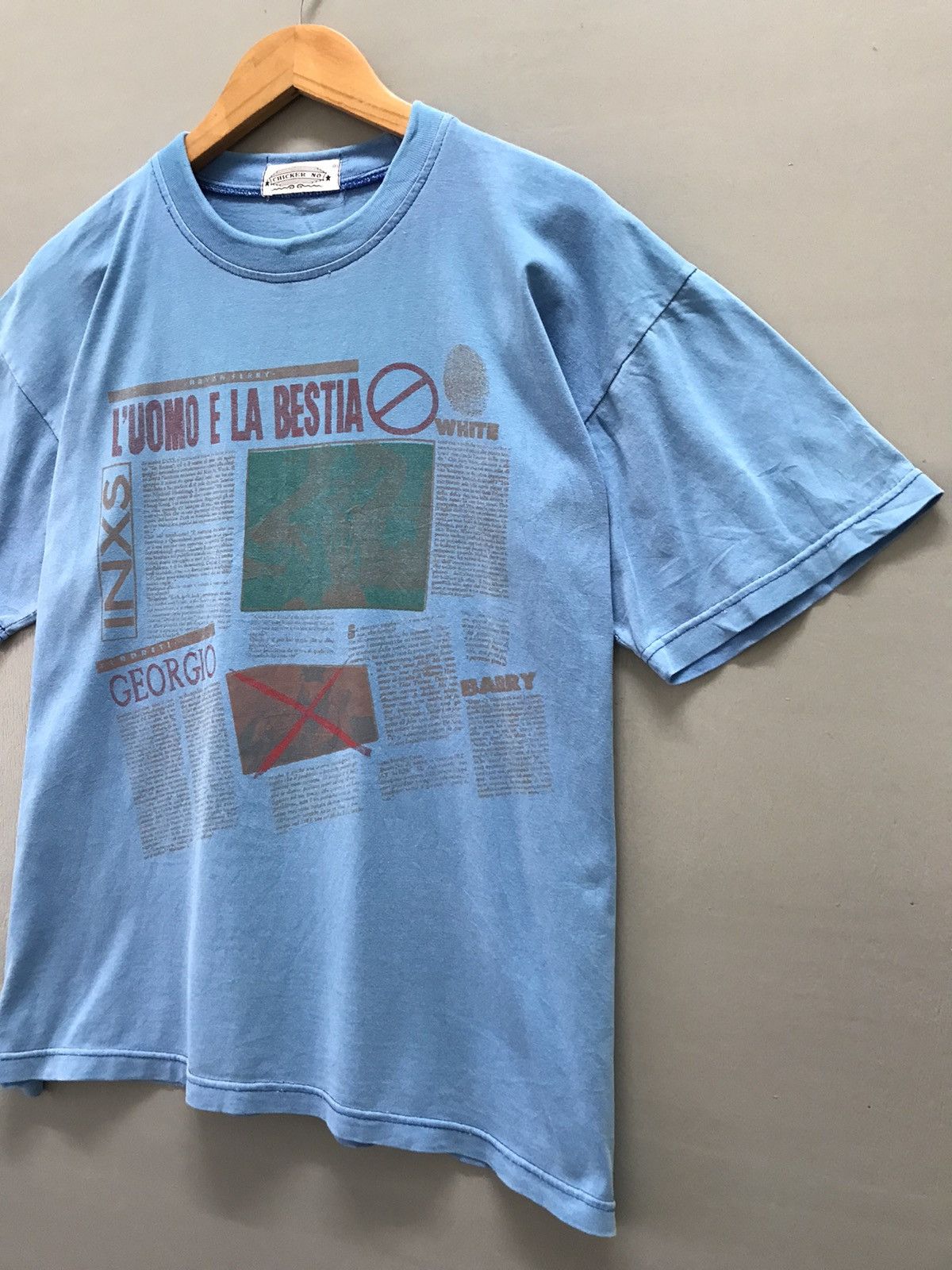 Vintage Vintage Rare Inxs Newspaper boxy cropped tee Size US XL / EU 56 / 4 - 3 Thumbnail