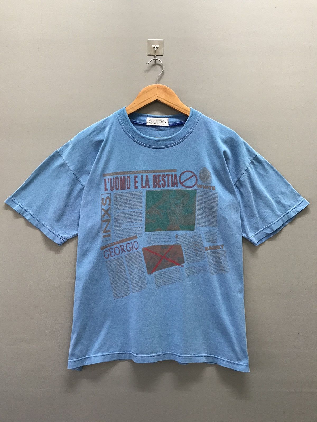 Vintage Vintage Rare Inxs Newspaper boxy cropped tee Size US XL / EU 56 / 4 - 1 Thumbnail