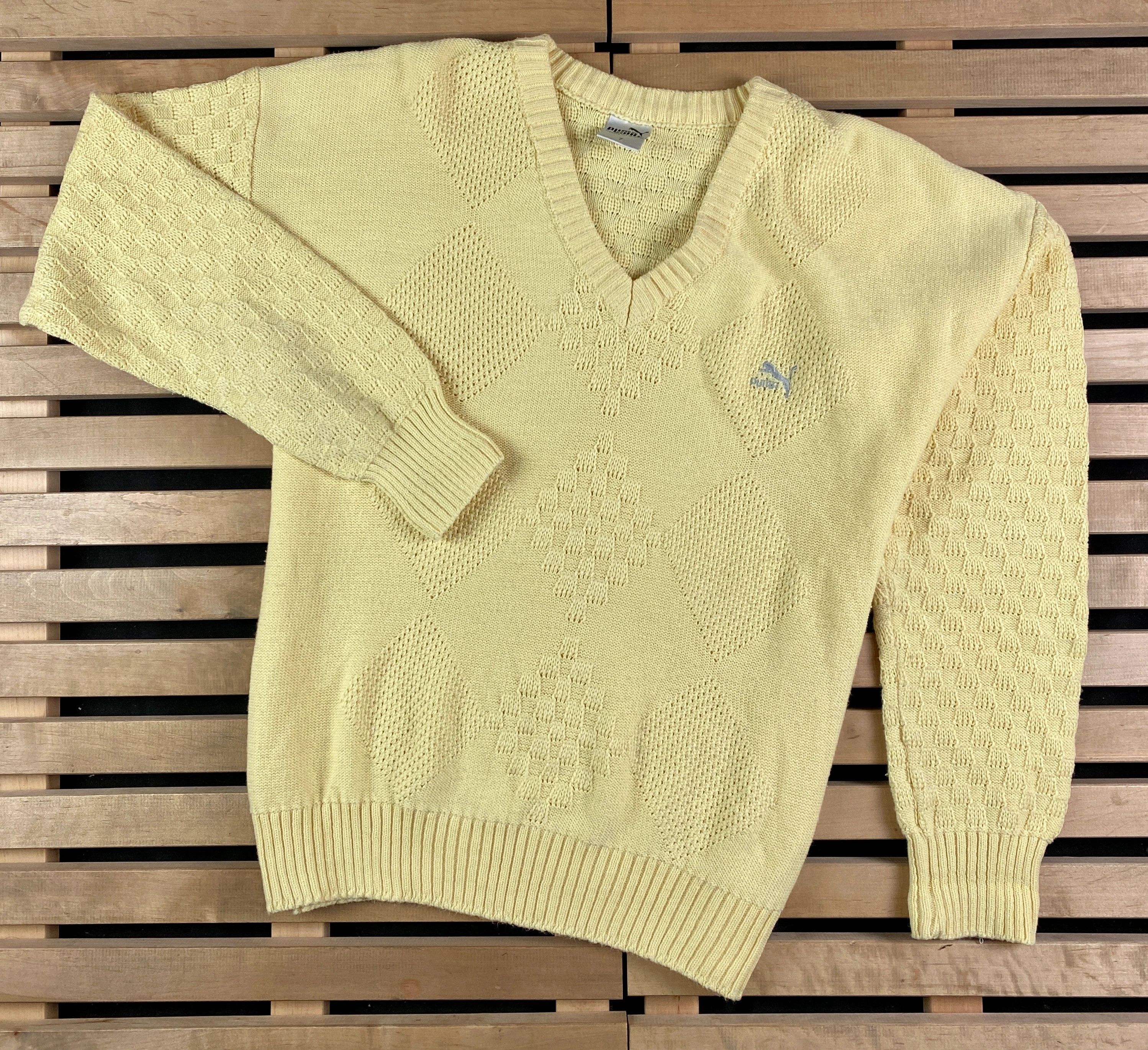 Puma × Vintage Men’s Sweater Jumper Puma Vintage Size 7 V-Neck Size US XL / EU 56 / 4 - 1 Thumbnail