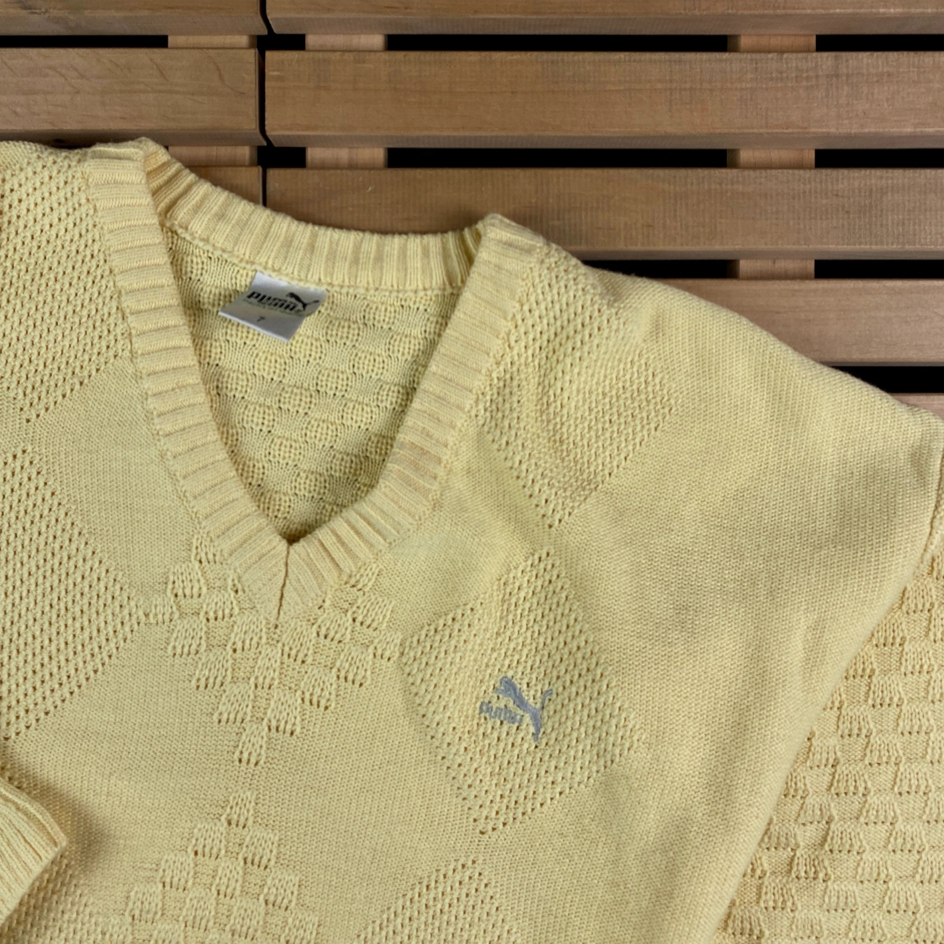 Puma × Vintage Men’s Sweater Jumper Puma Vintage Size 7 V-Neck Size US XL / EU 56 / 4 - 2 Thumbnail