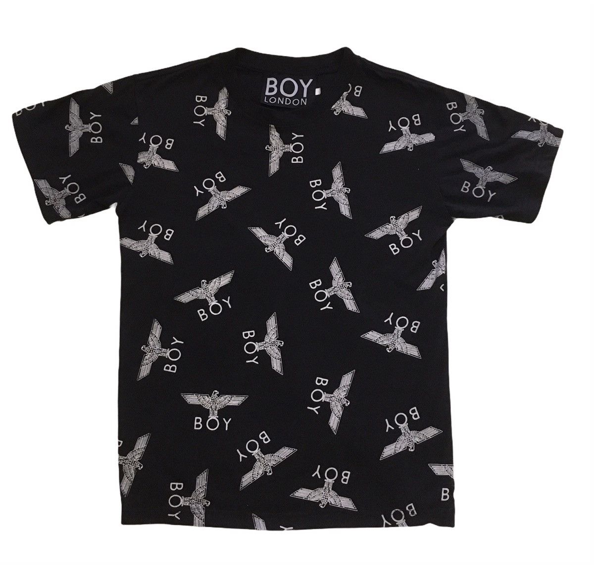 image of Boy London All Over Print Tee in Black, Men's (Size Small)