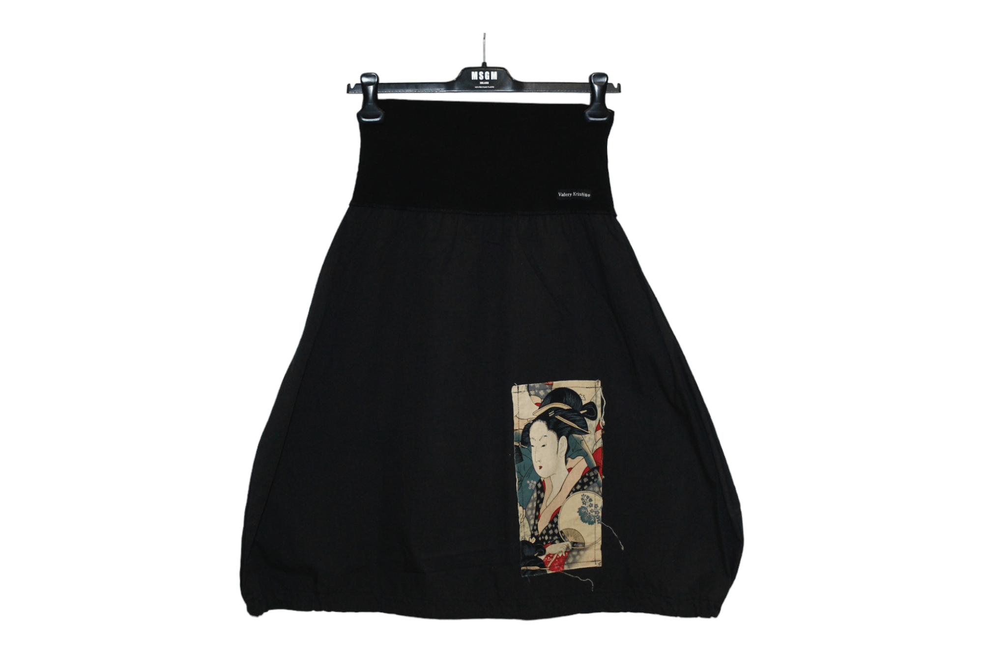 Japanese Brand Valery Kristine design balloon cotton skirt with patches Size 28" / US 6 / IT 42 - 2 Thumbnail