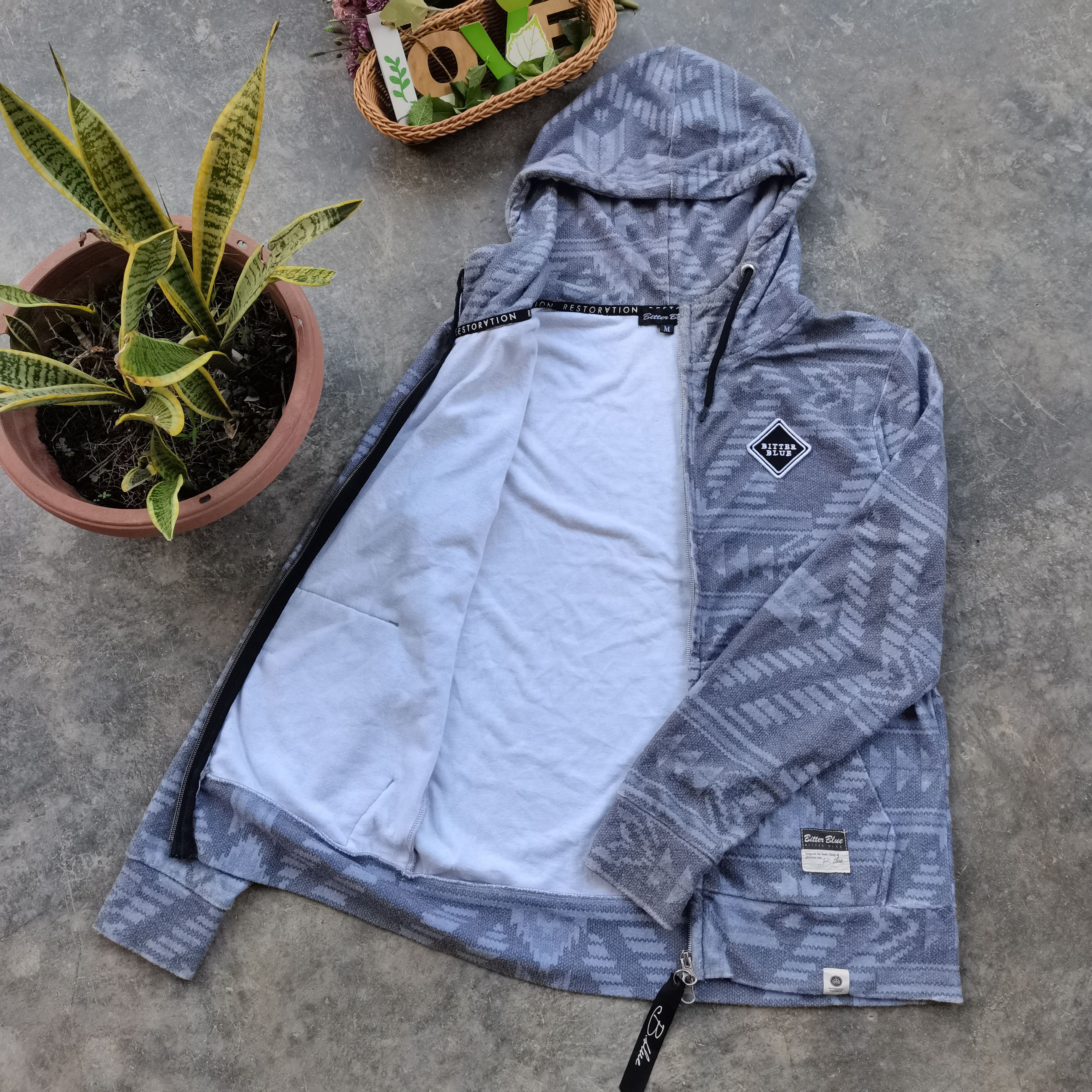 Japanese Brand × Native × Restoration Vintage Bitter Blue Restoration Native Hoodie Sweater Size US M / EU 48-50 / 2 - 2 Thumbnail