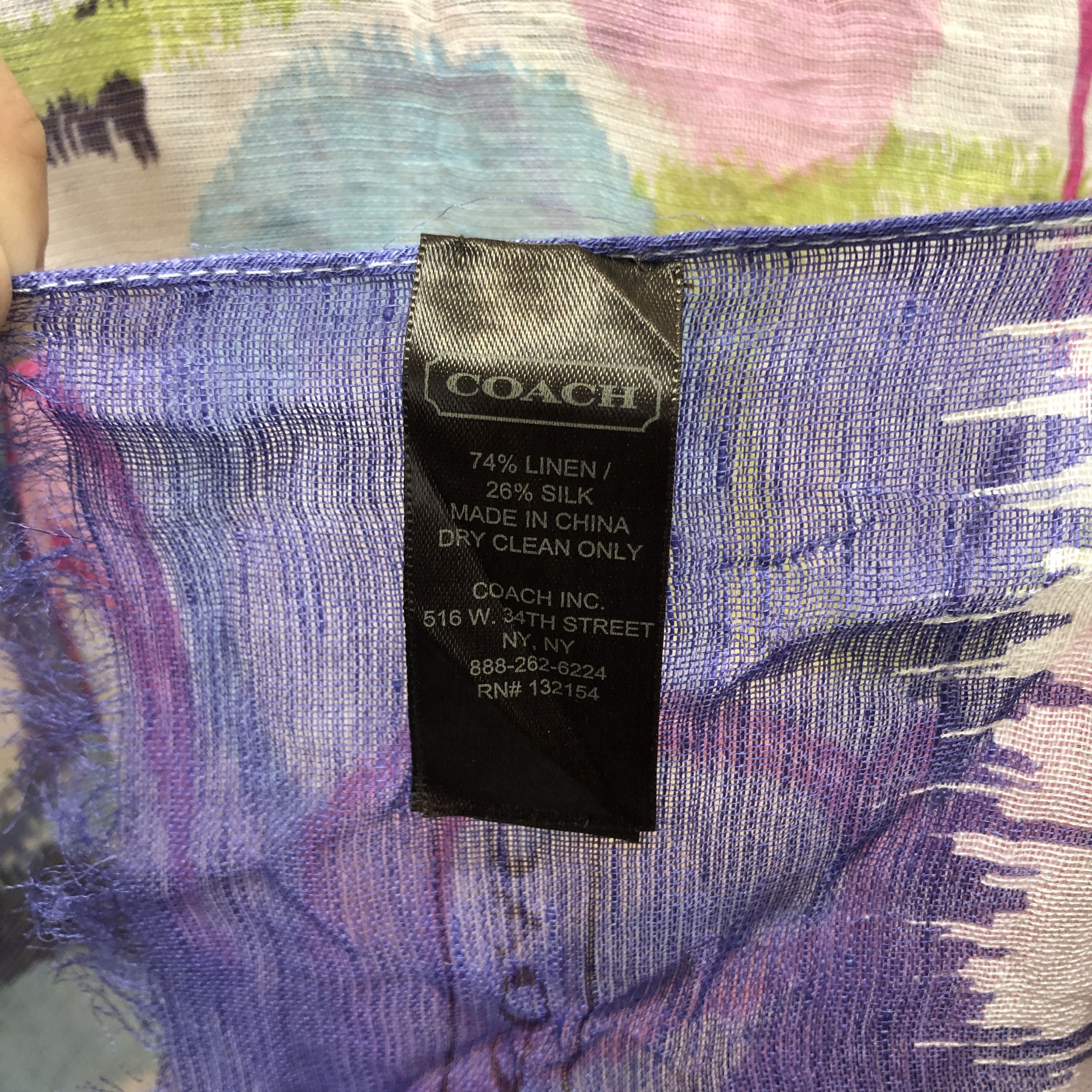Coach COACH Linen Silk Scarf Muffler #0953/AG Size ONE SIZE - 5 Thumbnail