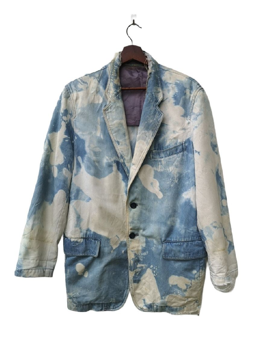 Japanese Brand Japanese Brand PERPCS Distressed Blazer Jacket Acidwash Size 40R - 1 Thumbnail