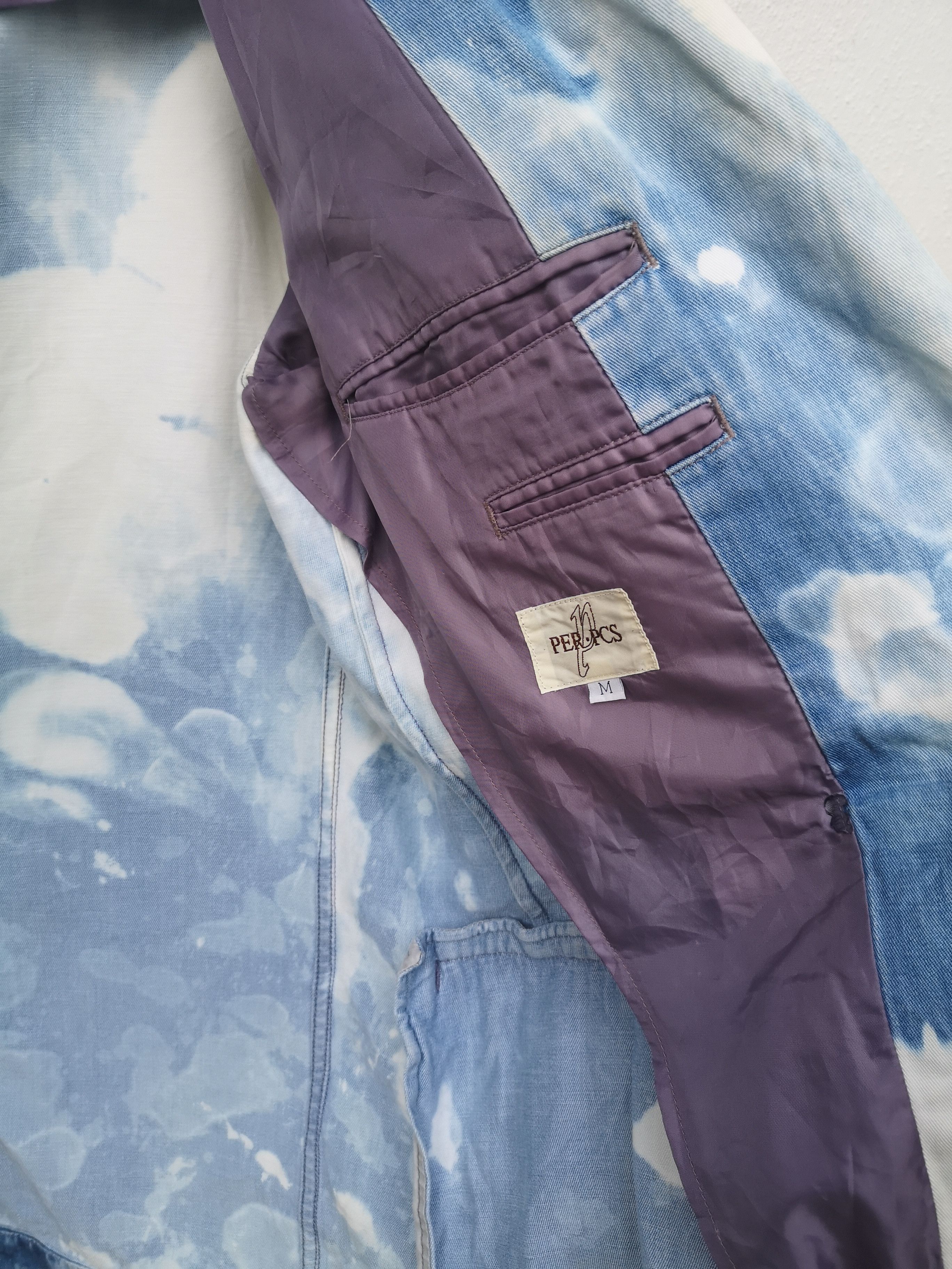 Japanese Brand Japanese Brand PERPCS Distressed Blazer Jacket Acidwash Size 40R - 6 Thumbnail