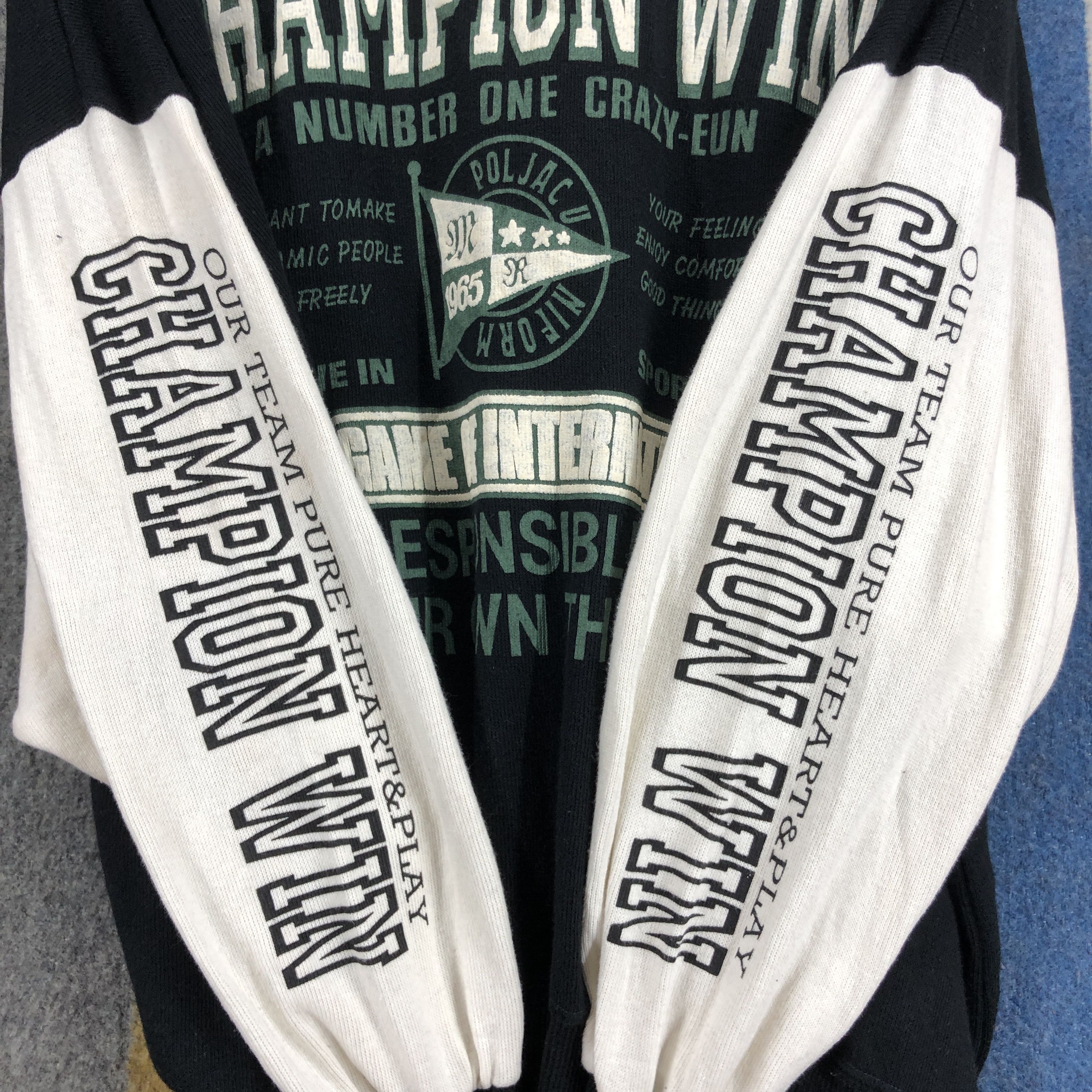 Japanese Brand Champion Win by PASSAGE Crew Neck Sweatshirt #0407/Q Size US L / EU 52-54 / 3 - 6 Thumbnail