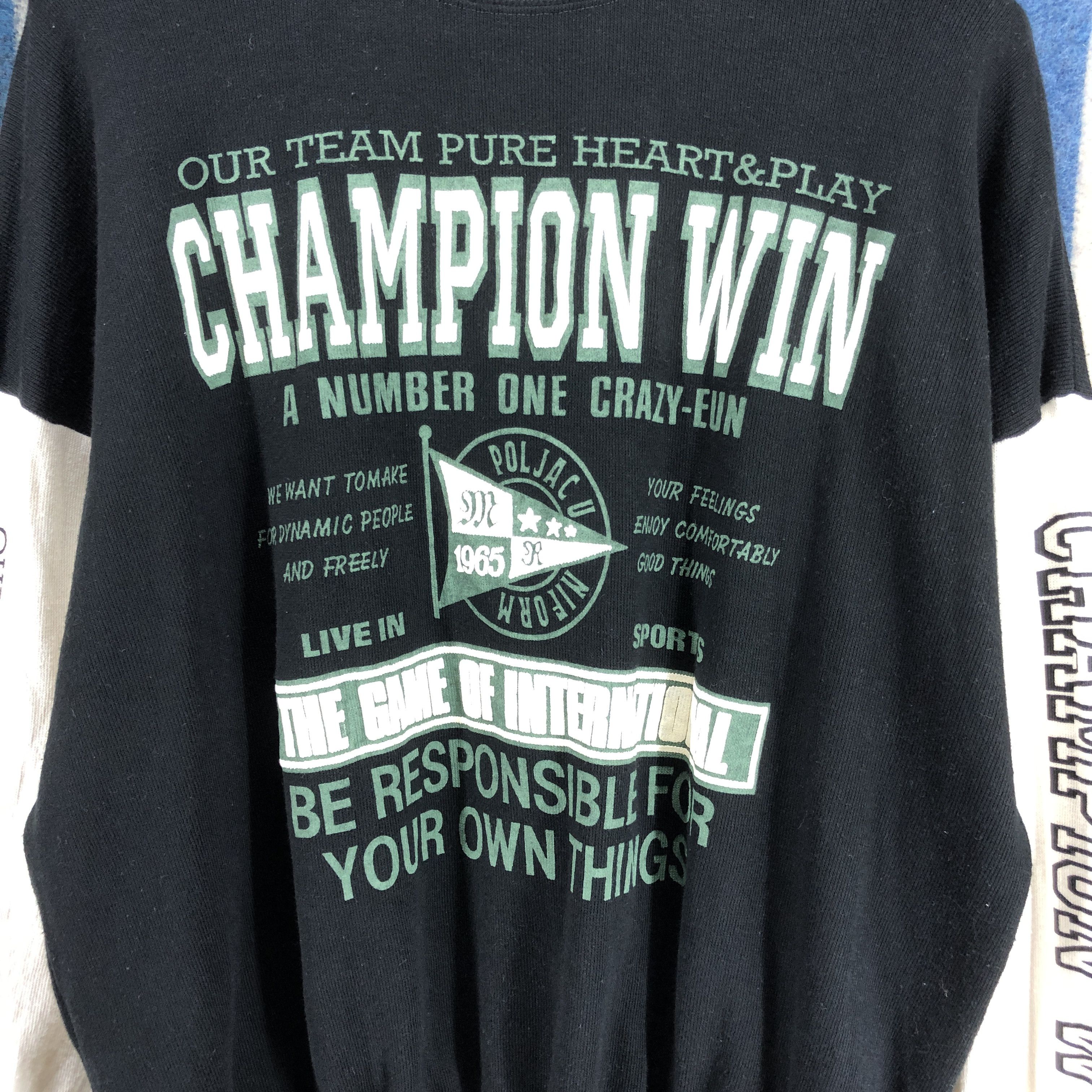 Japanese Brand Champion Win by PASSAGE Crew Neck Sweatshirt #0407/Q Size US L / EU 52-54 / 3 - 2 Thumbnail