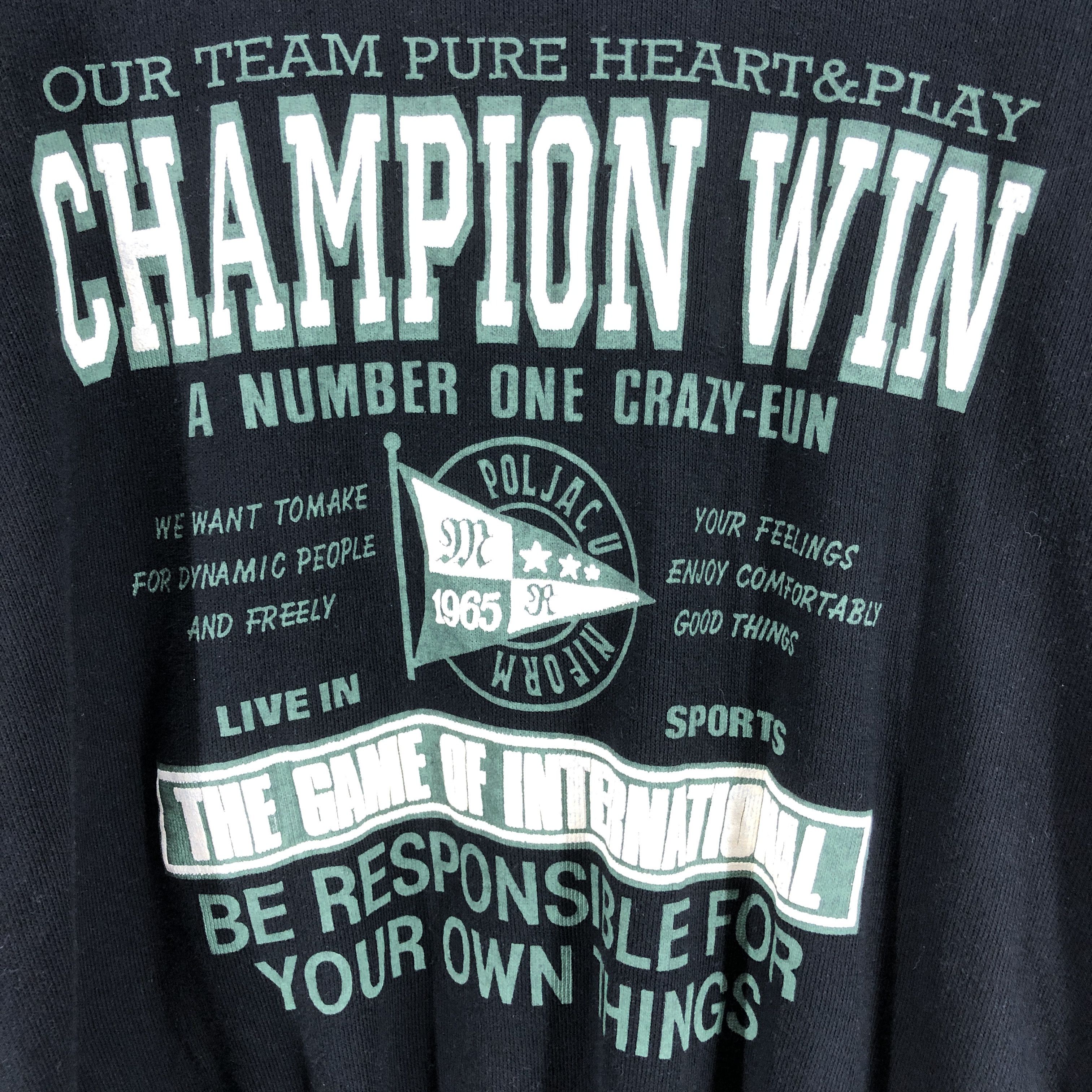 Japanese Brand Champion Win by PASSAGE Crew Neck Sweatshirt #0407/Q Size US L / EU 52-54 / 3 - 3 Thumbnail