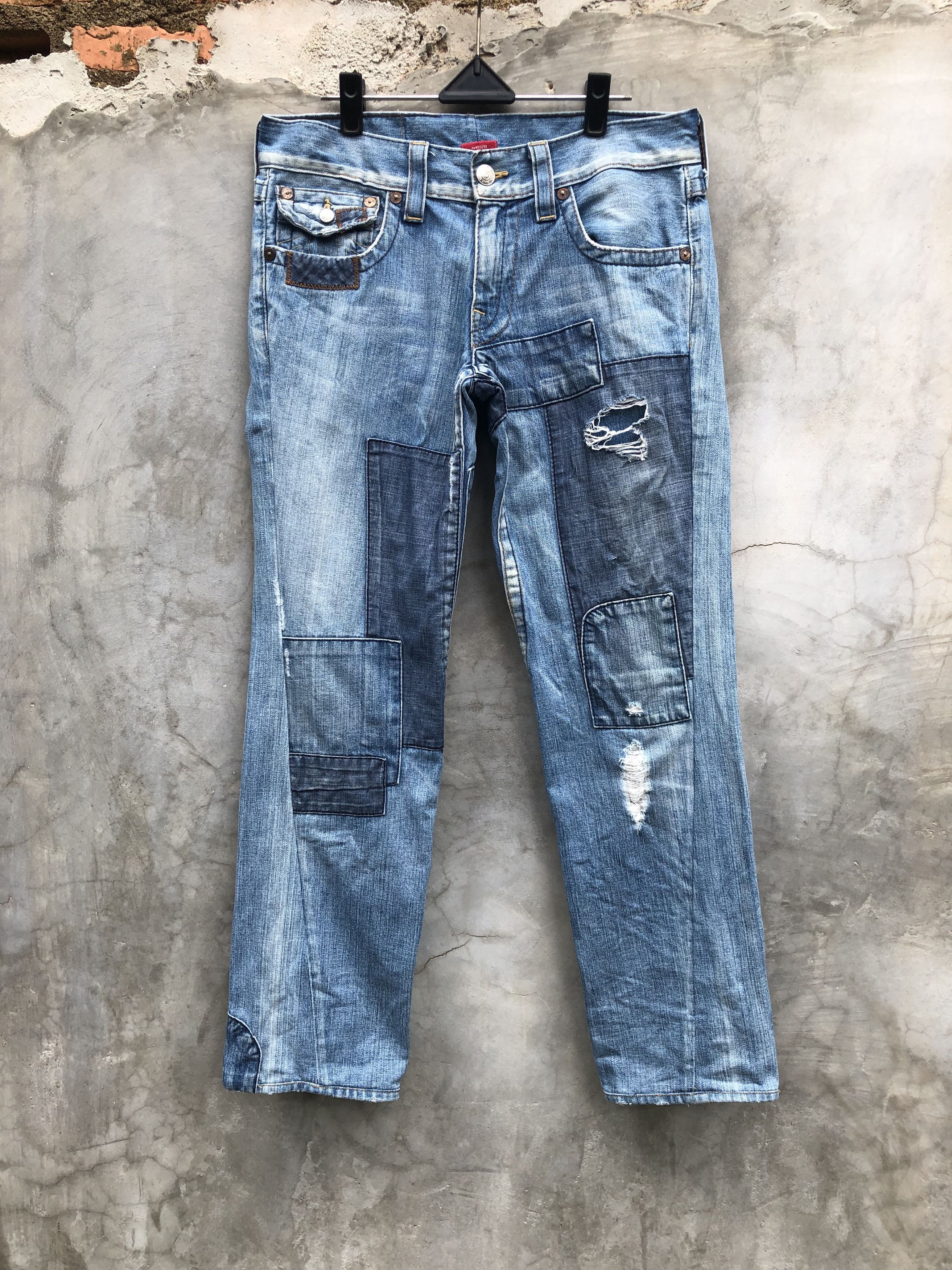 True Religion True Religion Joey Patch Denim Size US 34 / EU 50 - 1 Thumbnail
