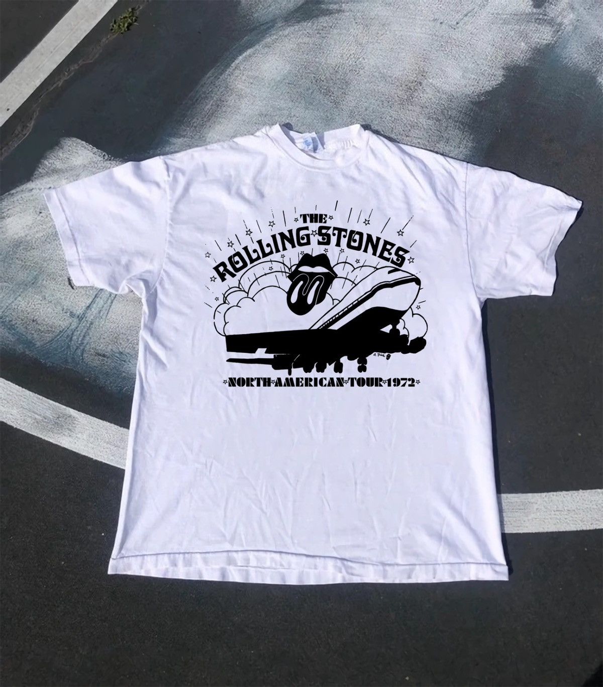 T-shirt Gildan Rolling Stones Noir - Taille L - Coton 100% - Occasion Bon État