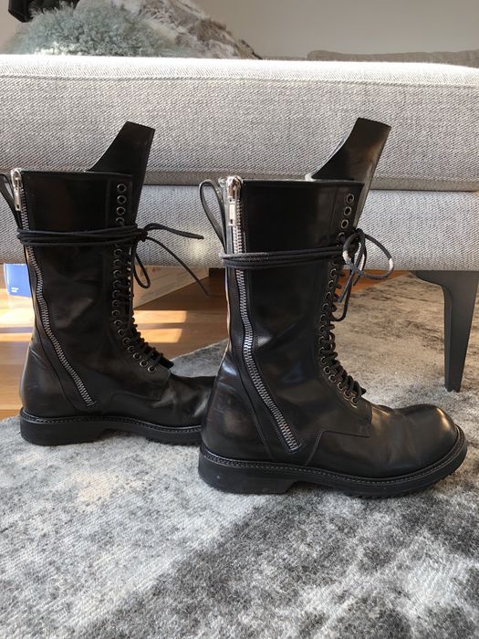 Rick Owens Double Zip Combat Boots | Grailed