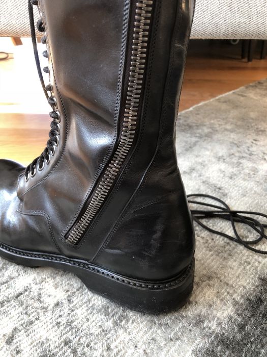 Rick Owens Double Zip Combat Boots | Grailed