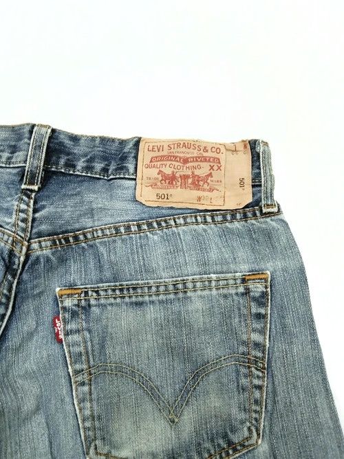 Levi's × Vintage Vintage Levis 501 Straight Leg Distressed Jeans 31x32 Size US 31 - 3 Thumbnail