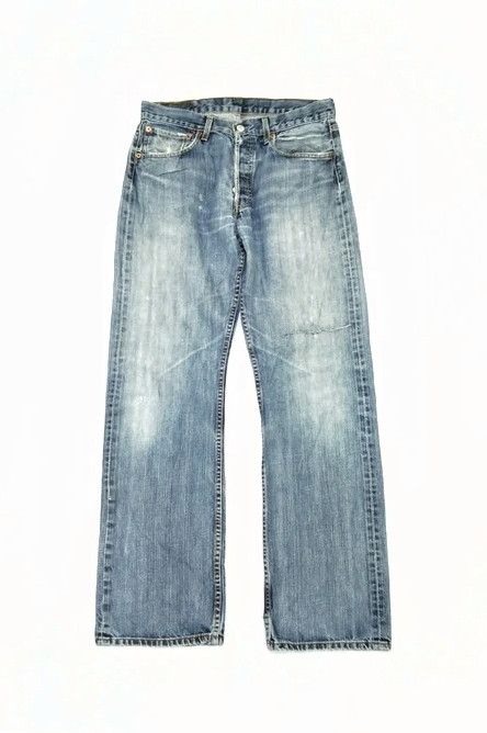 Levi's × Vintage Vintage Levis 501 Straight Leg Distressed Jeans 31x32 Size US 31 - 1 Thumbnail