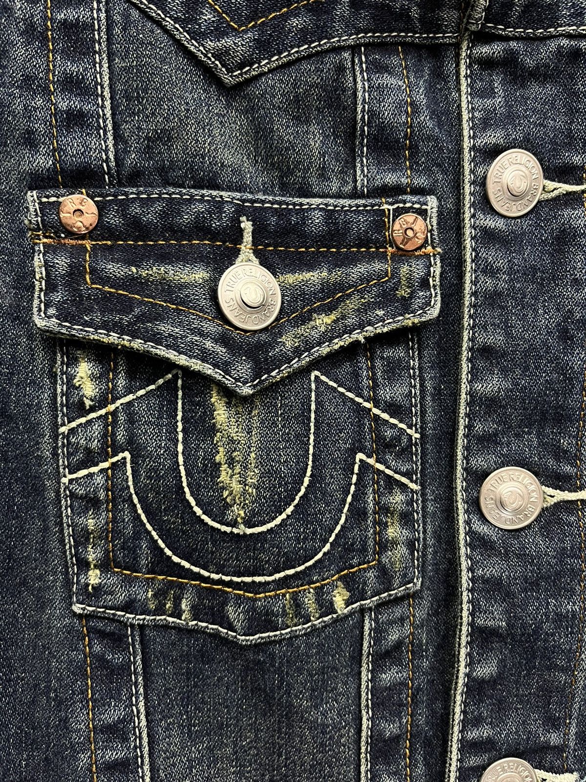 True Religion 🔥TRUE RELIGION JOEY Cropped Denim Jacket Size XS / US 0-2 / IT 36-38 - 7 Thumbnail