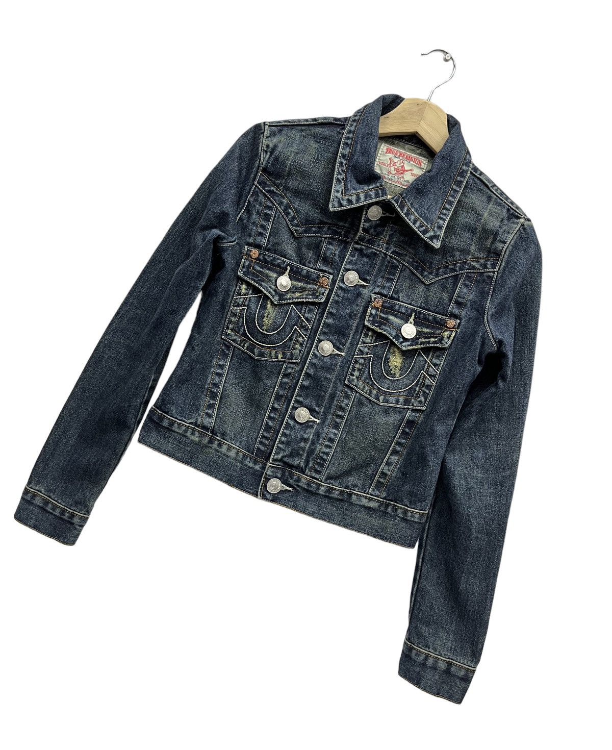 True Religion 🔥TRUE RELIGION JOEY Cropped Denim Jacket Size XS / US 0-2 / IT 36-38 - 1 Thumbnail