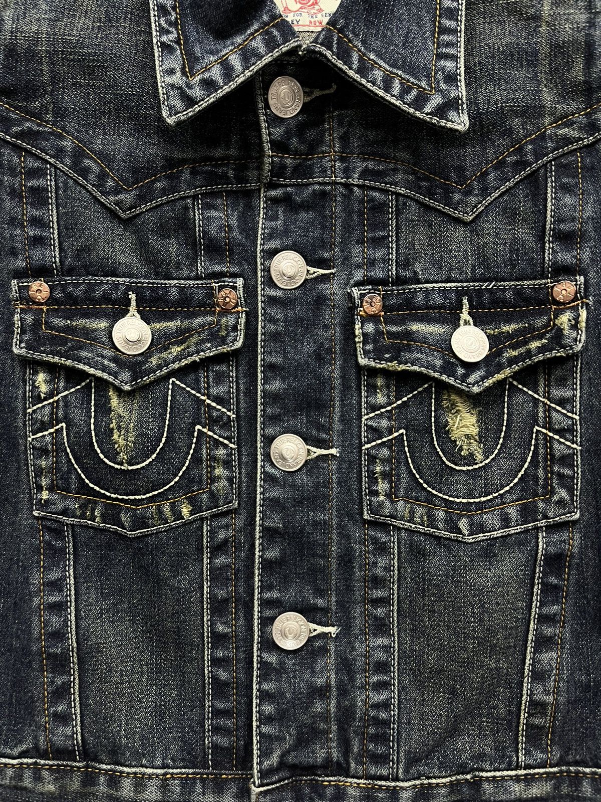 True Religion 🔥TRUE RELIGION JOEY Cropped Denim Jacket Size XS / US 0-2 / IT 36-38 - 5 Thumbnail