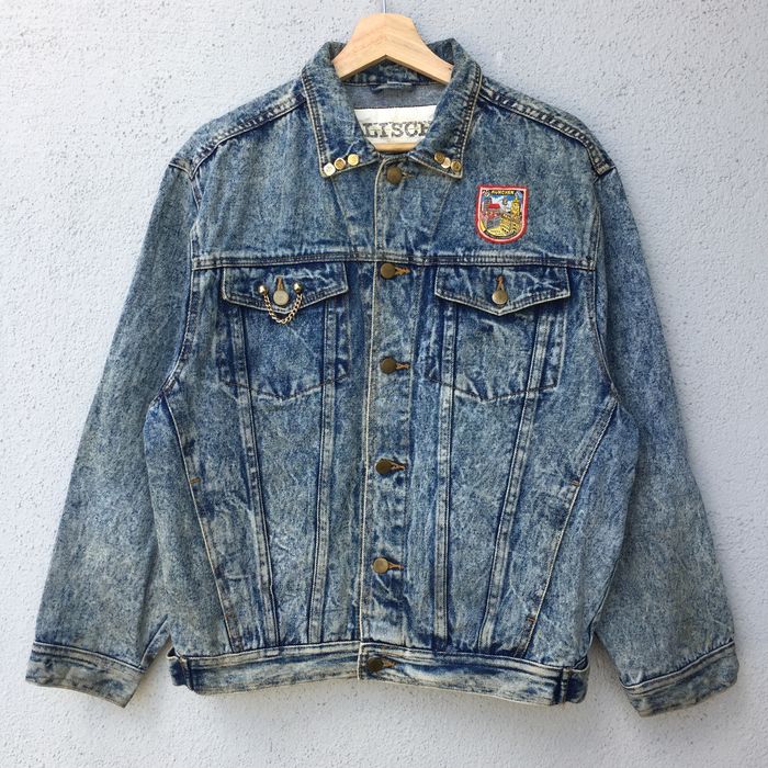 Vintage Levis Denim Jacket, Navy Acid Wash Jean Jacket Large Mens