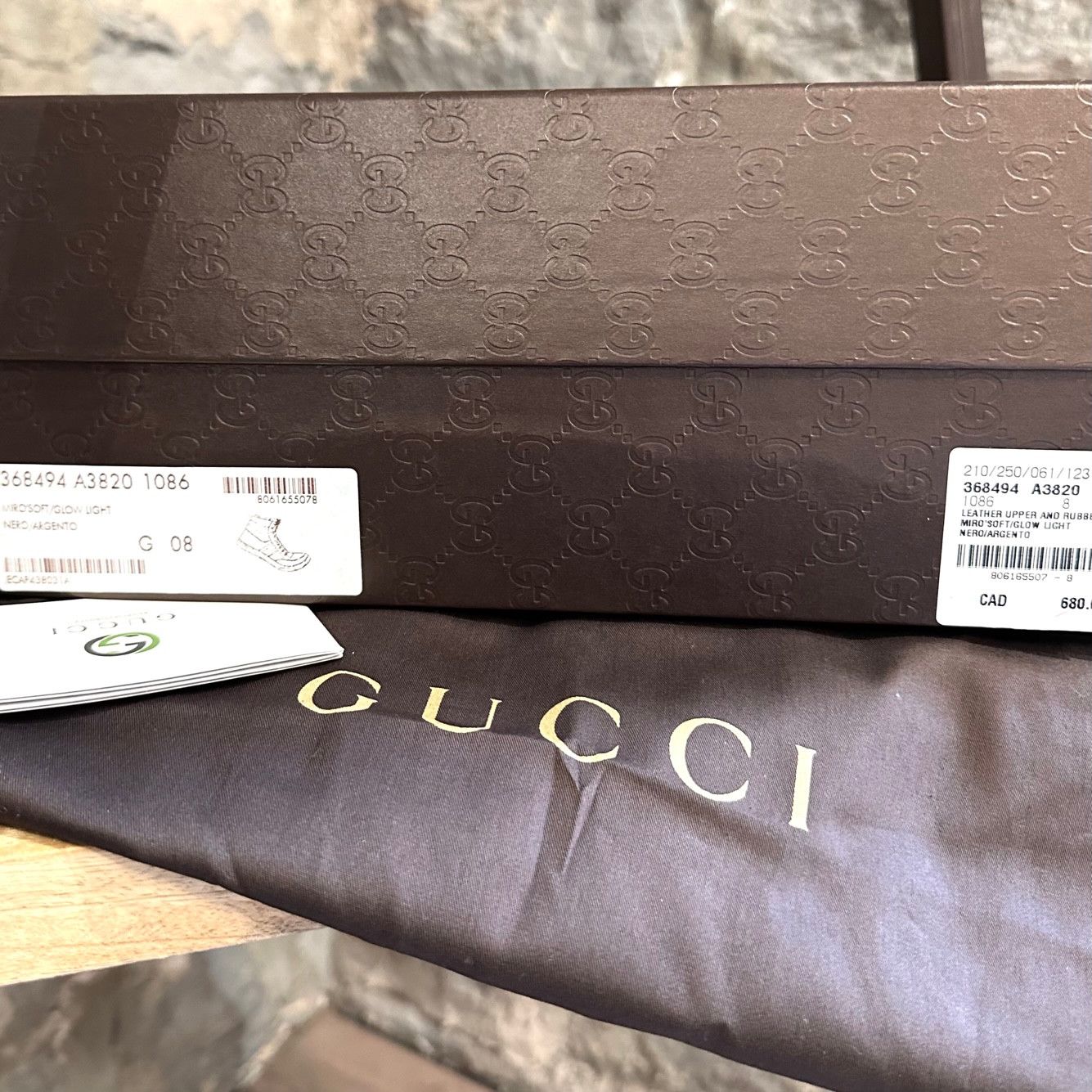 Gucci Gucci Black Leather Silver Metallic High-top Sneakers Size US 9 / EU 42 - 11 Thumbnail