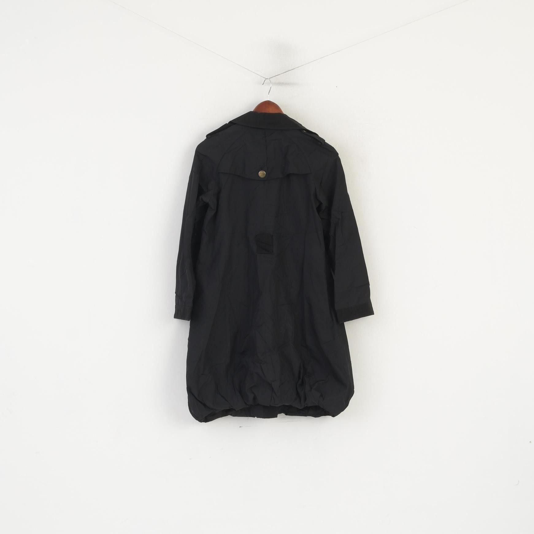 Grifoni Mauro Grifoni Women 40 XS Coat Black Shiny Italy 7204 Size XS / US 0-2 / IT 36-38 - 7 Thumbnail