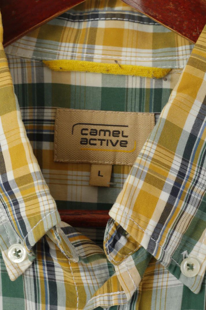 Vintage × camel active Camel Active Men L Casual Shirt Yellow Check 1713 Size US L / EU 52-54 / 3 - 3 Thumbnail