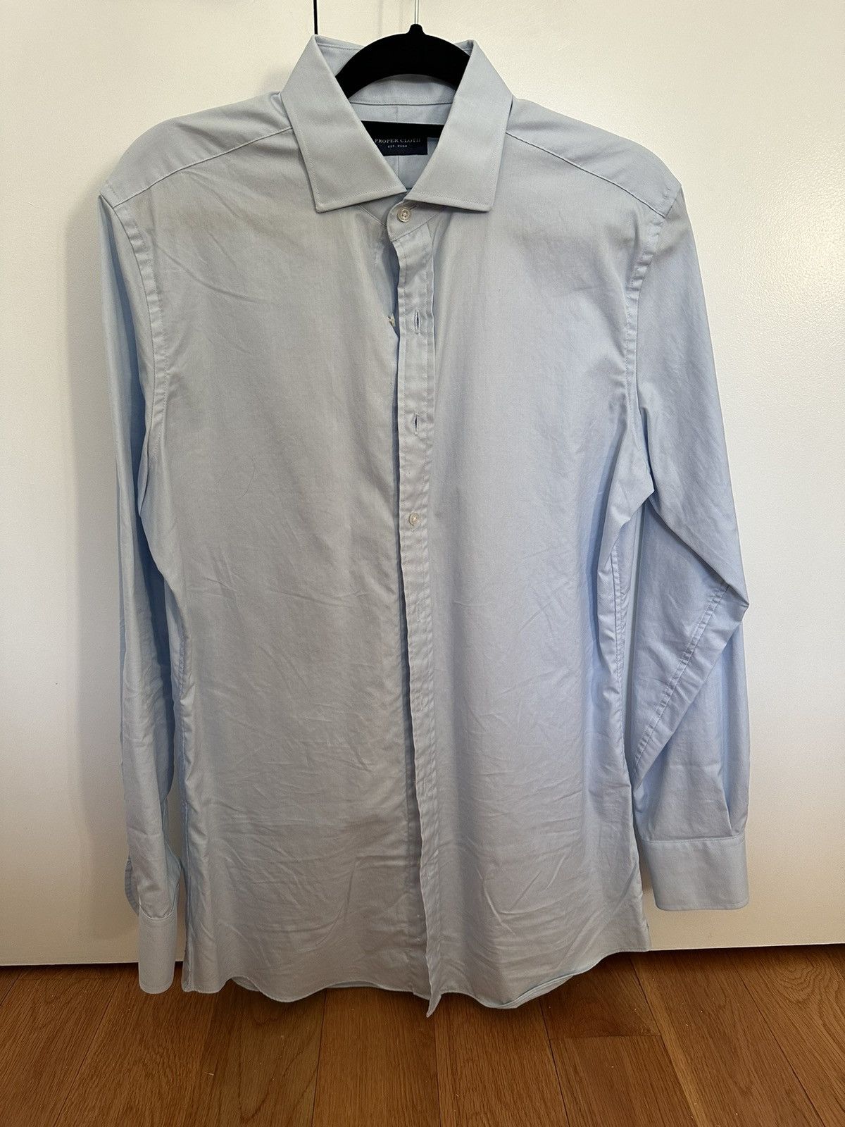 Proper Cloth Thomas Mason Light Blue Dress Shirt