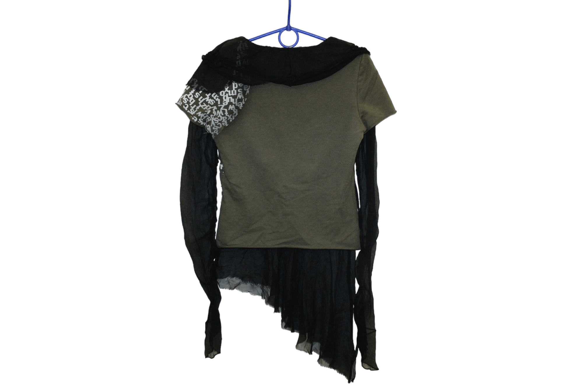 Japanese Brand Rare💥 ANNAPIANURA Asymmetrical Disstressed Mesh Top Size M / US 6-8 / IT 42-44 - 5 Thumbnail