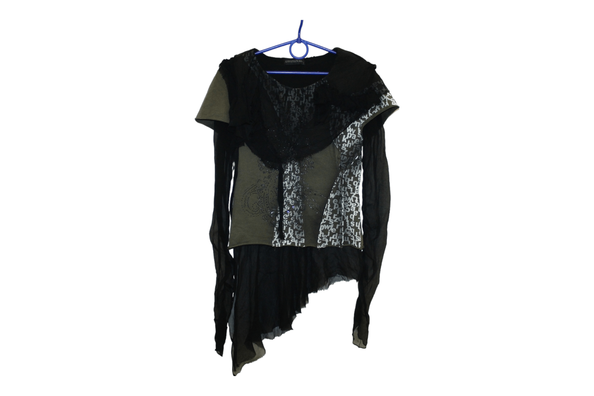 Japanese Brand Rare💥 ANNAPIANURA Asymmetrical Disstressed Mesh Top Size M / US 6-8 / IT 42-44 - 1 Thumbnail