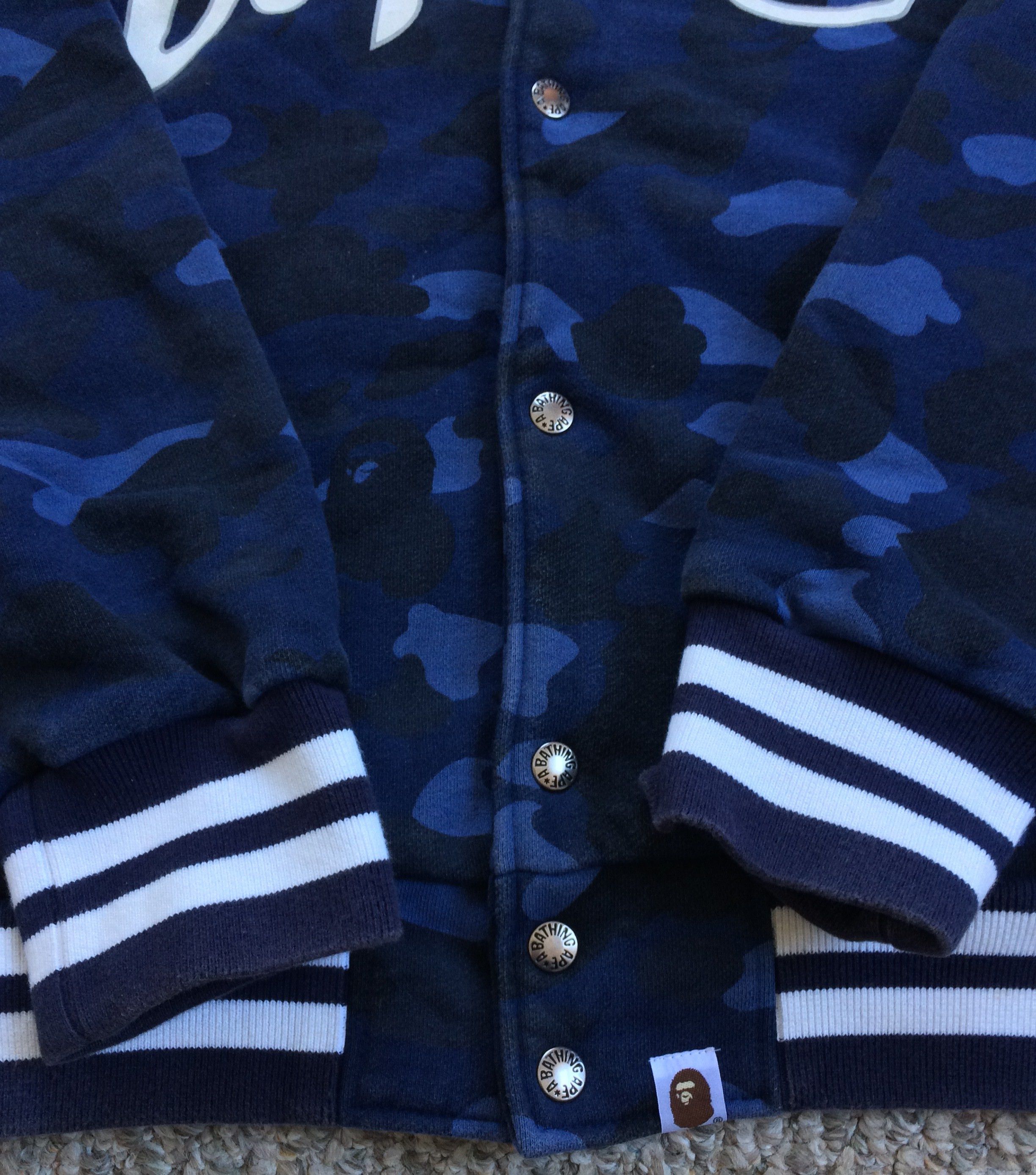 Bape Color Camo Sweat Varsity Jacket Size US L / EU 52-54 / 3 - 3 Thumbnail
