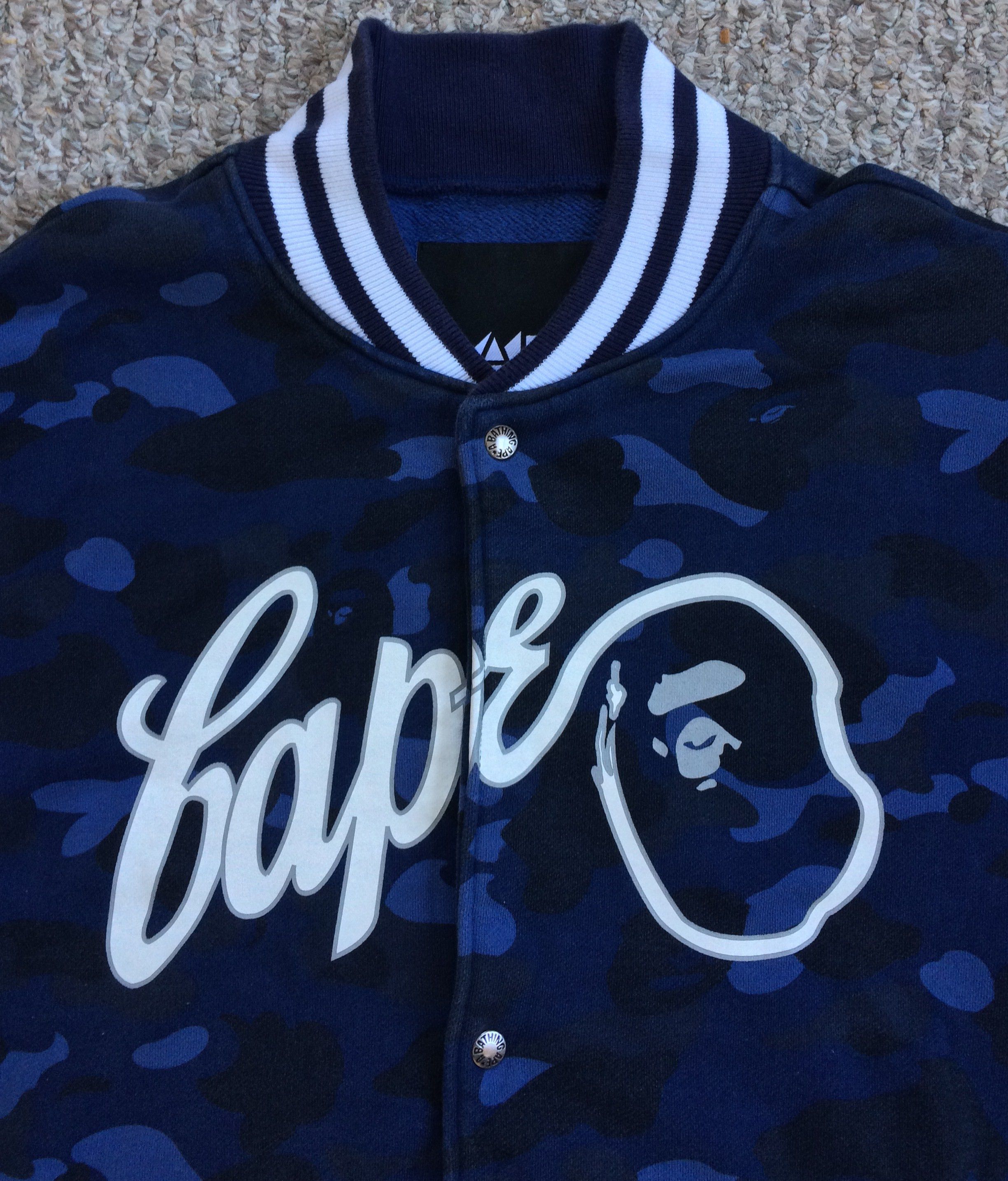 Bape Color Camo Sweat Varsity Jacket Size US L / EU 52-54 / 3 - 2 Thumbnail
