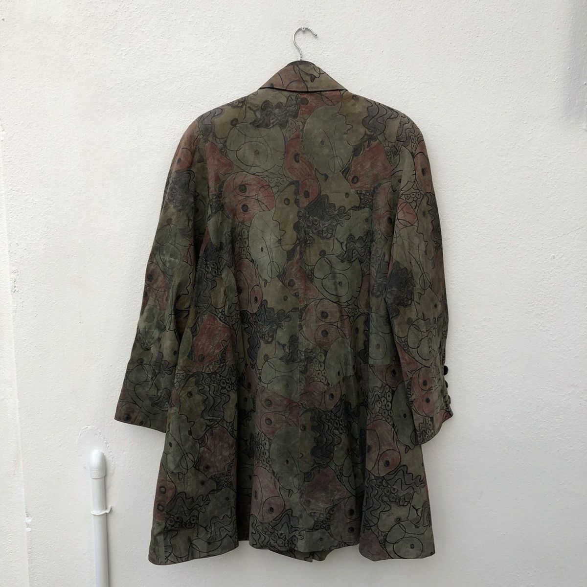 Japanese Brand VINTAGE LEATHER JACKET FLOWER FLORAL FULL PRINT LONG JACKET Size US M / EU 48-50 / 2 - 8 Thumbnail