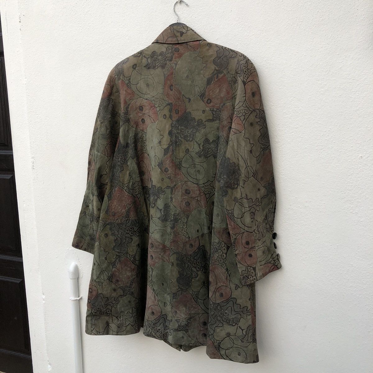 Japanese Brand VINTAGE LEATHER JACKET FLOWER FLORAL FULL PRINT LONG JACKET Size US M / EU 48-50 / 2 - 9 Thumbnail