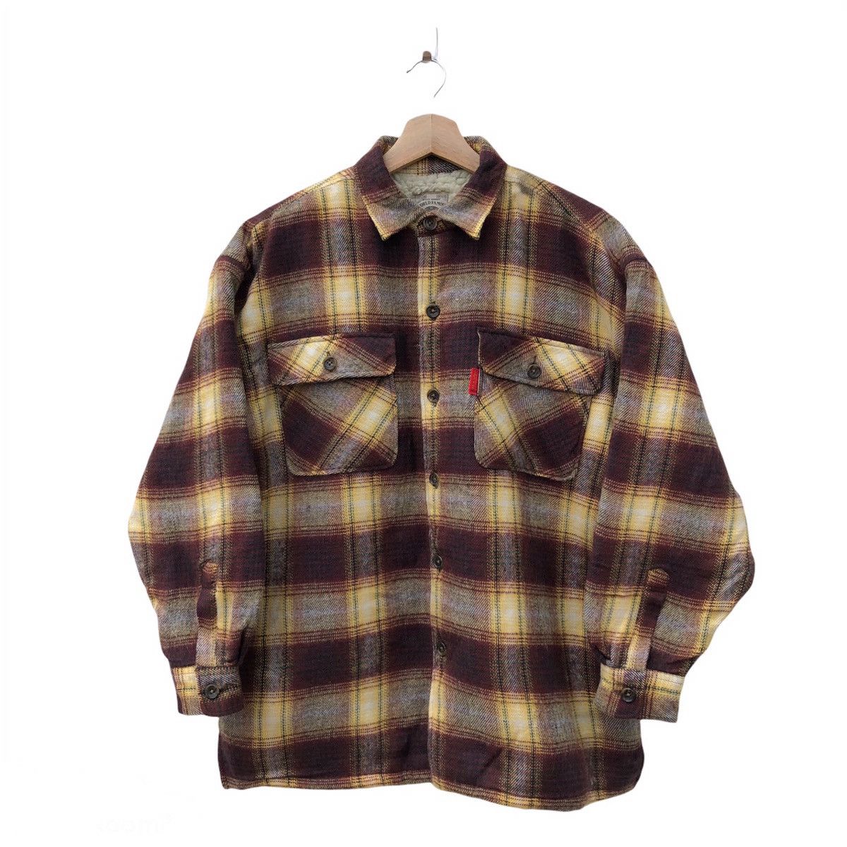 VINTAGE SHERPA FLANNEL JACKET WORLD FAMOUS DOWNINGS