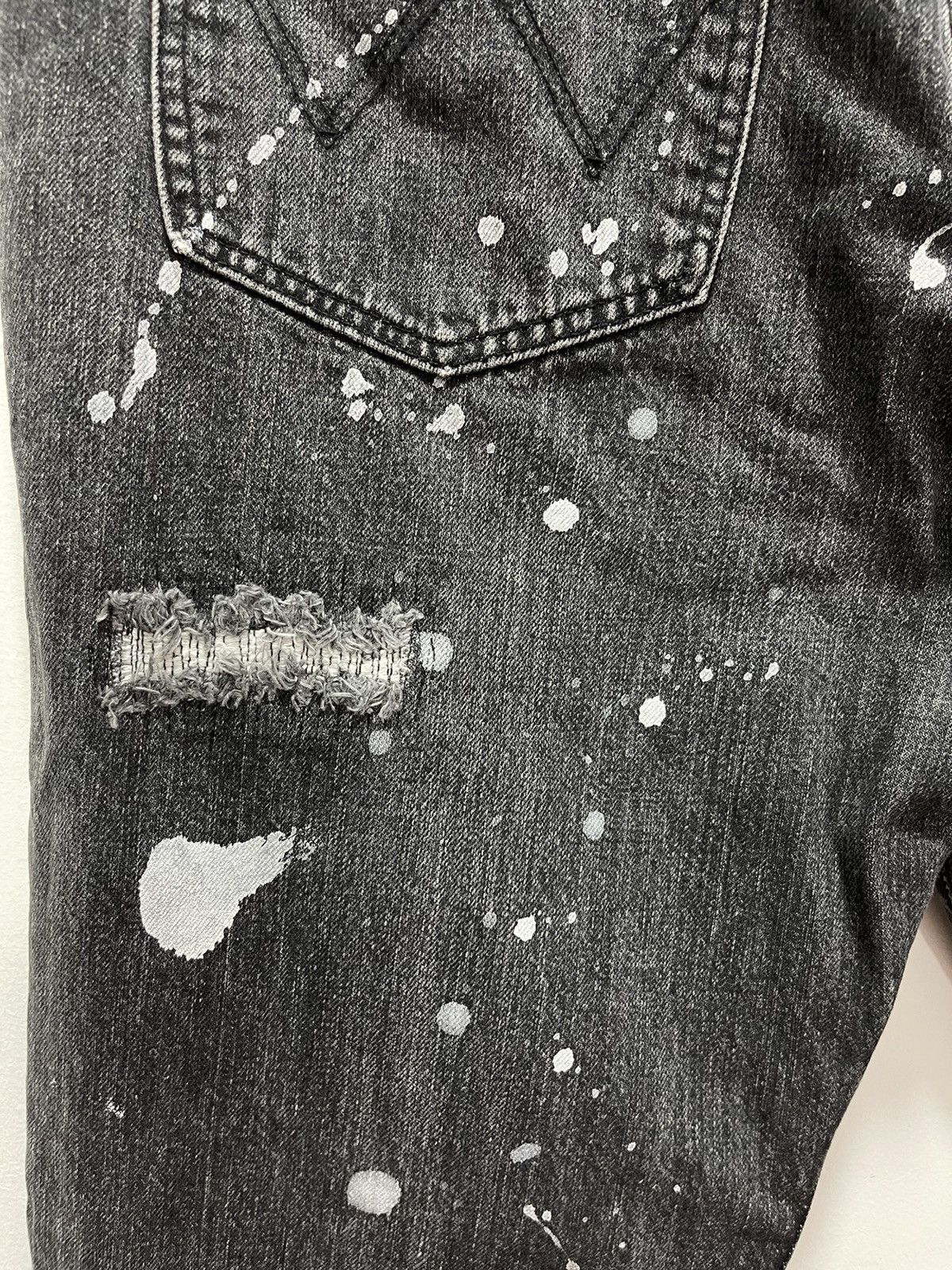 Japanese Brand VINTAGE WRENGLER PATCHWORK RIPPED SPLATTER PAINTS DISTRESSED Size US 32 / EU 48 - 15 Thumbnail