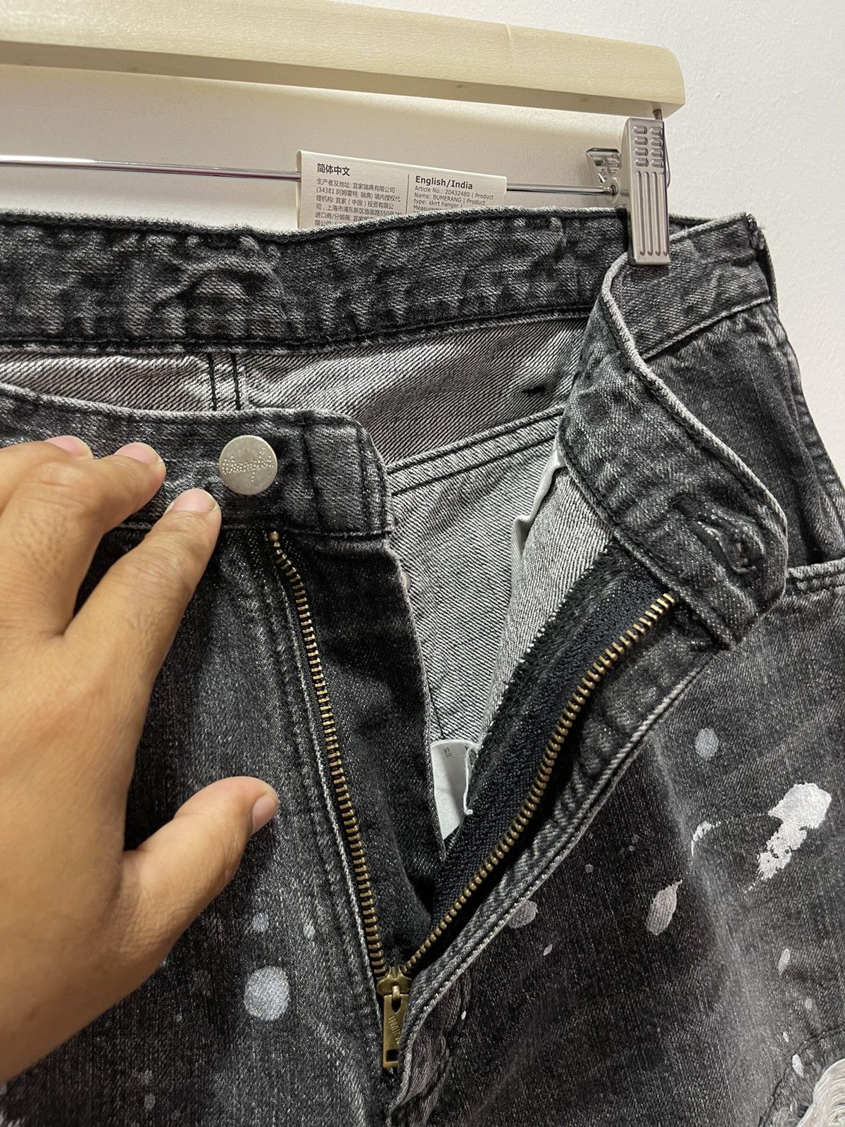 Japanese Brand VINTAGE WRENGLER PATCHWORK RIPPED SPLATTER PAINTS DISTRESSED Size US 32 / EU 48 - 10 Thumbnail