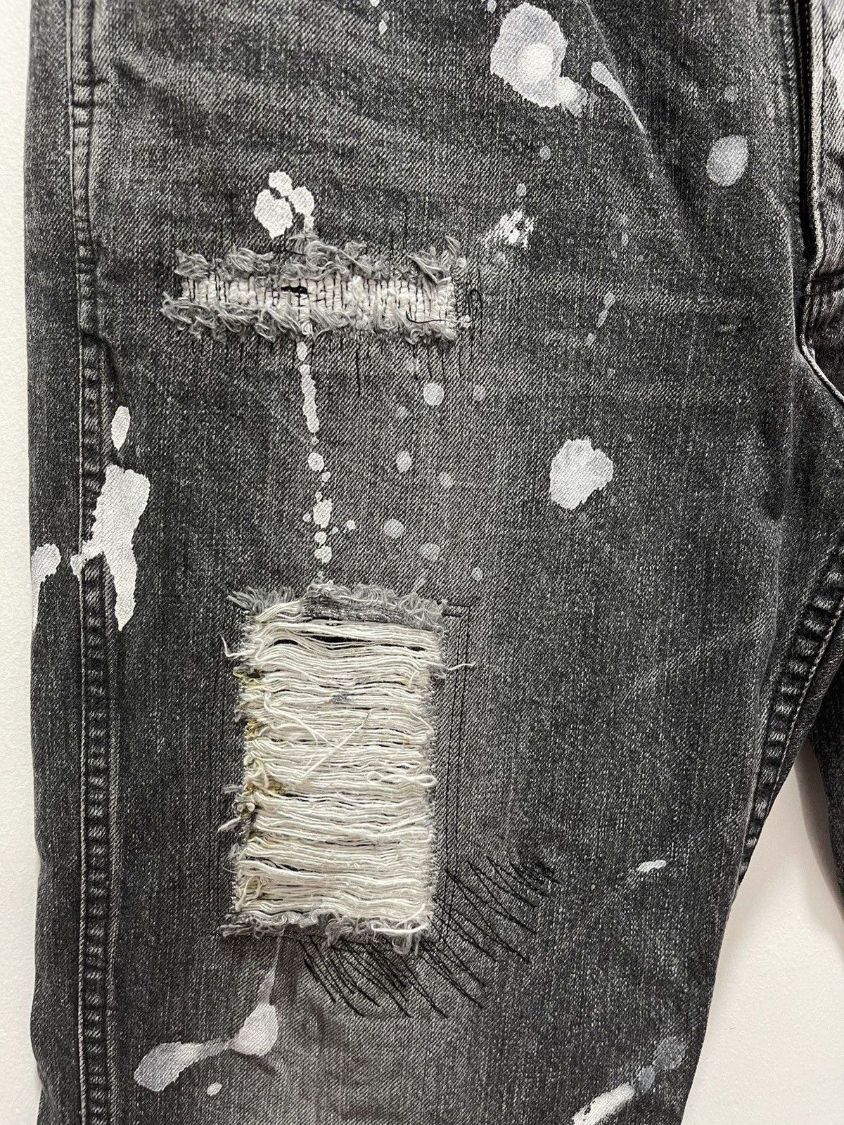 Japanese Brand VINTAGE WRENGLER PATCHWORK RIPPED SPLATTER PAINTS DISTRESSED Size US 32 / EU 48 - 9 Thumbnail