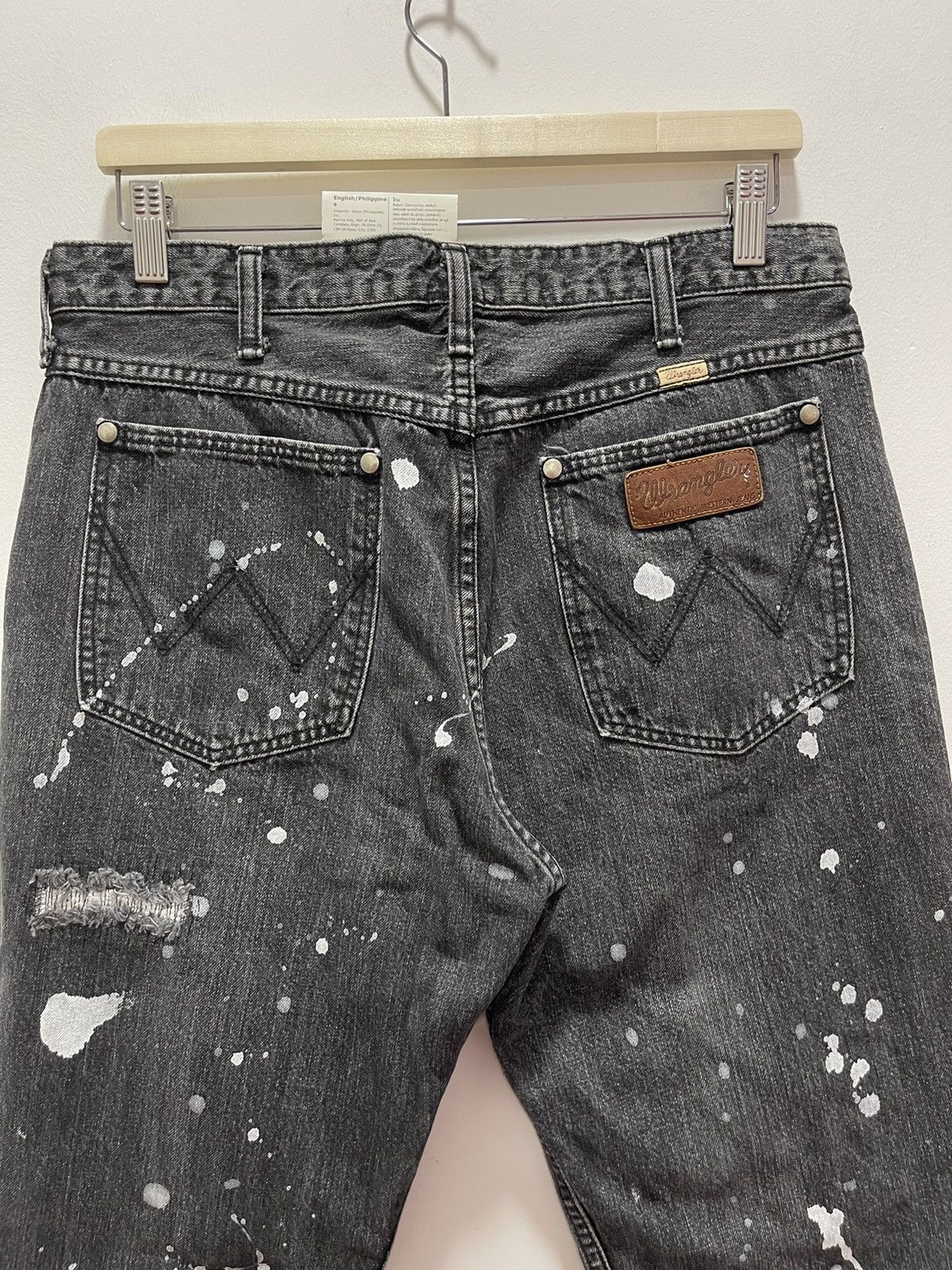 Japanese Brand VINTAGE WRENGLER PATCHWORK RIPPED SPLATTER PAINTS DISTRESSED Size US 32 / EU 48 - 14 Thumbnail