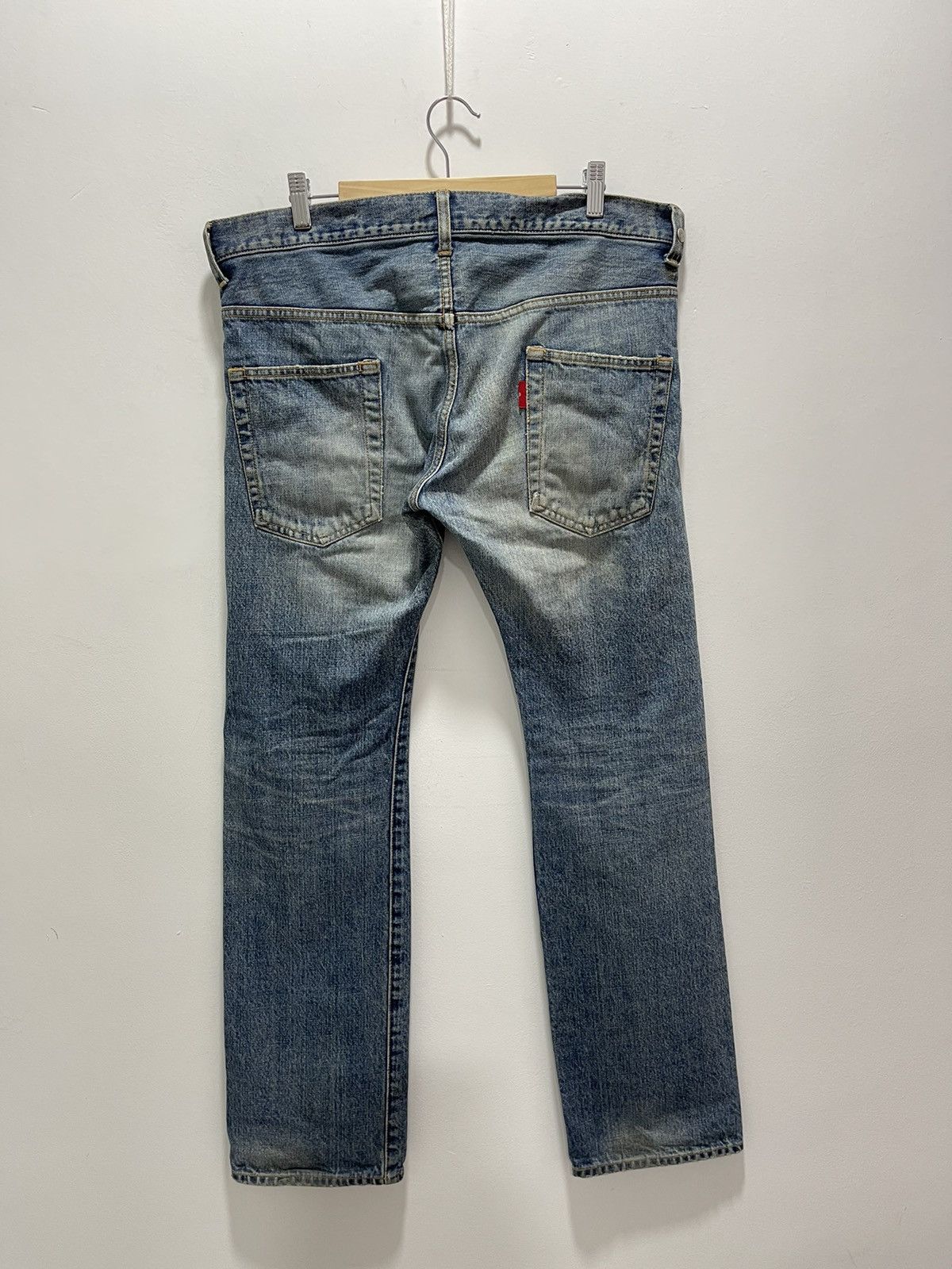 Vintage JAPANESE PATCHWORK RIPPED SELVEDGE SLIMFIT DISTRESSED JEANS Size US 32 / EU 48 - 12 Thumbnail