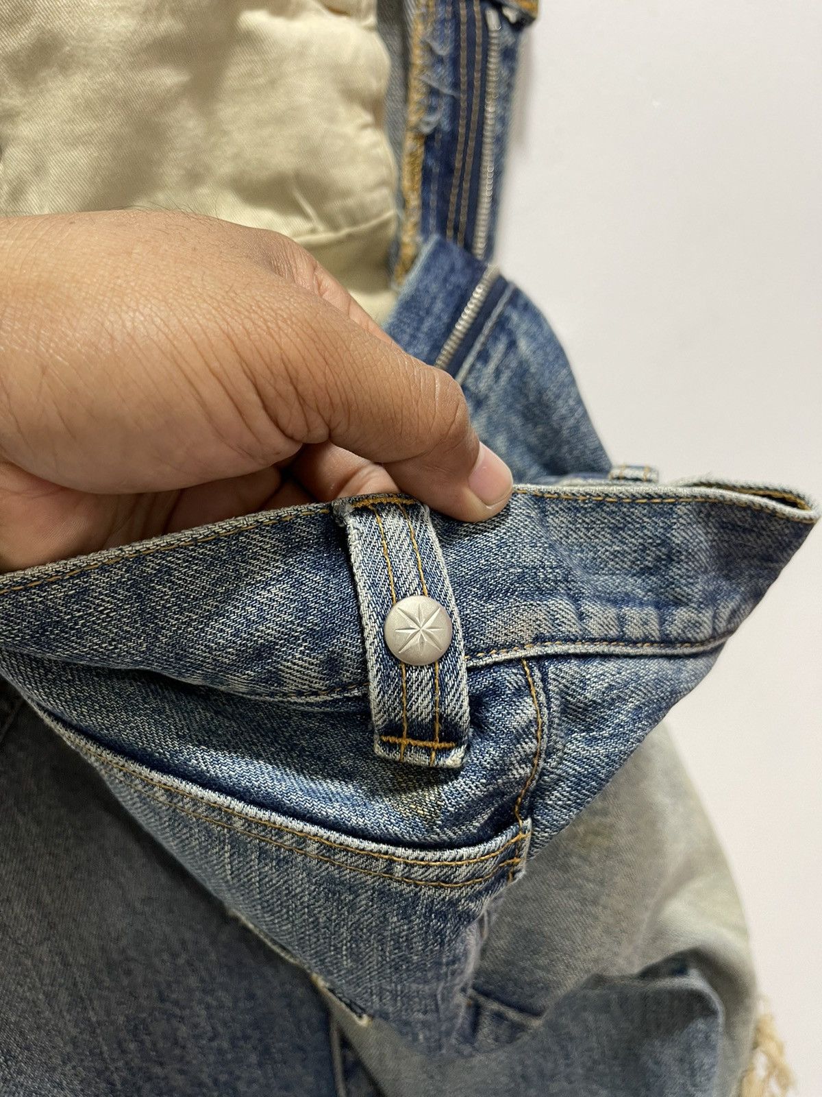 Vintage JAPANESE PATCHWORK RIPPED SELVEDGE SLIMFIT DISTRESSED JEANS Size US 32 / EU 48 - 17 Thumbnail