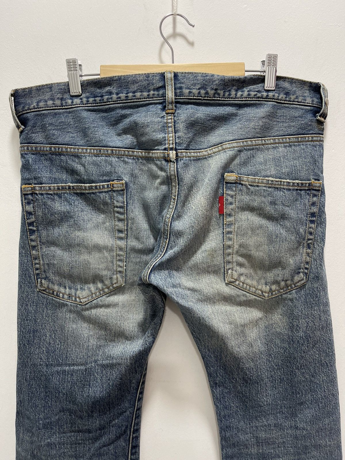 Vintage JAPANESE PATCHWORK RIPPED SELVEDGE SLIMFIT DISTRESSED JEANS Size US 32 / EU 48 - 15 Thumbnail
