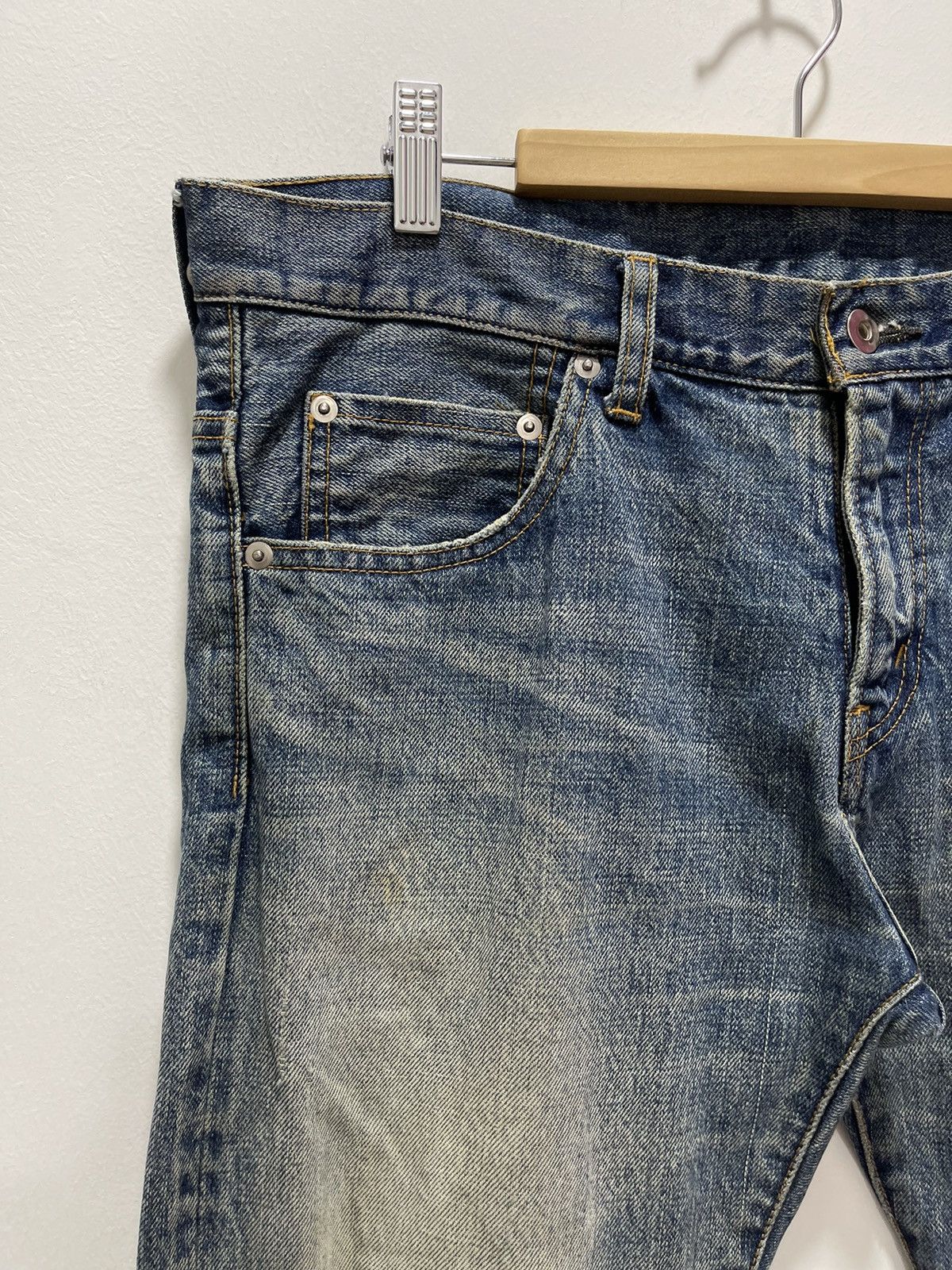 Vintage JAPANESE PATCHWORK RIPPED SELVEDGE SLIMFIT DISTRESSED JEANS Size US 32 / EU 48 - 4 Thumbnail