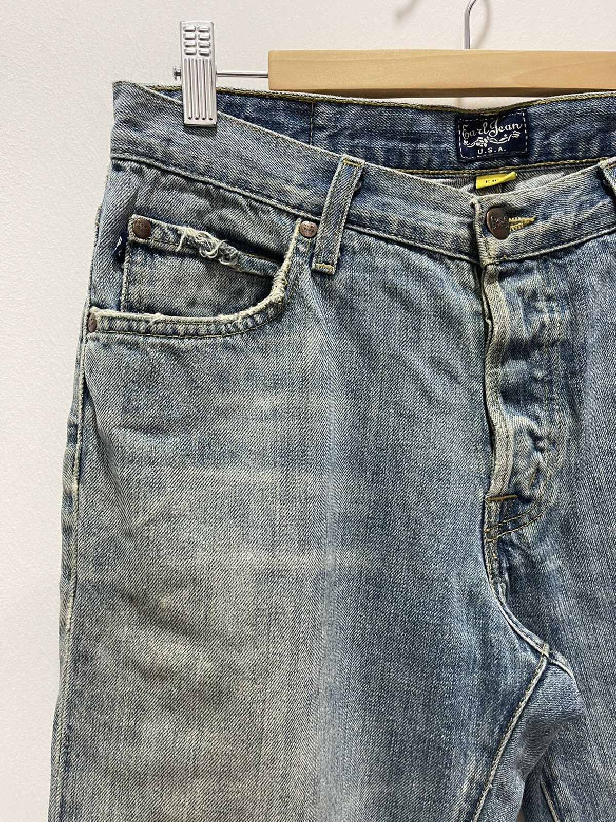 Earl Jeans VINTAGE EARL JEAN RIPS WASHED BLUE DISTRESSED DENIM Size US 30 / EU 46 - 3 Thumbnail