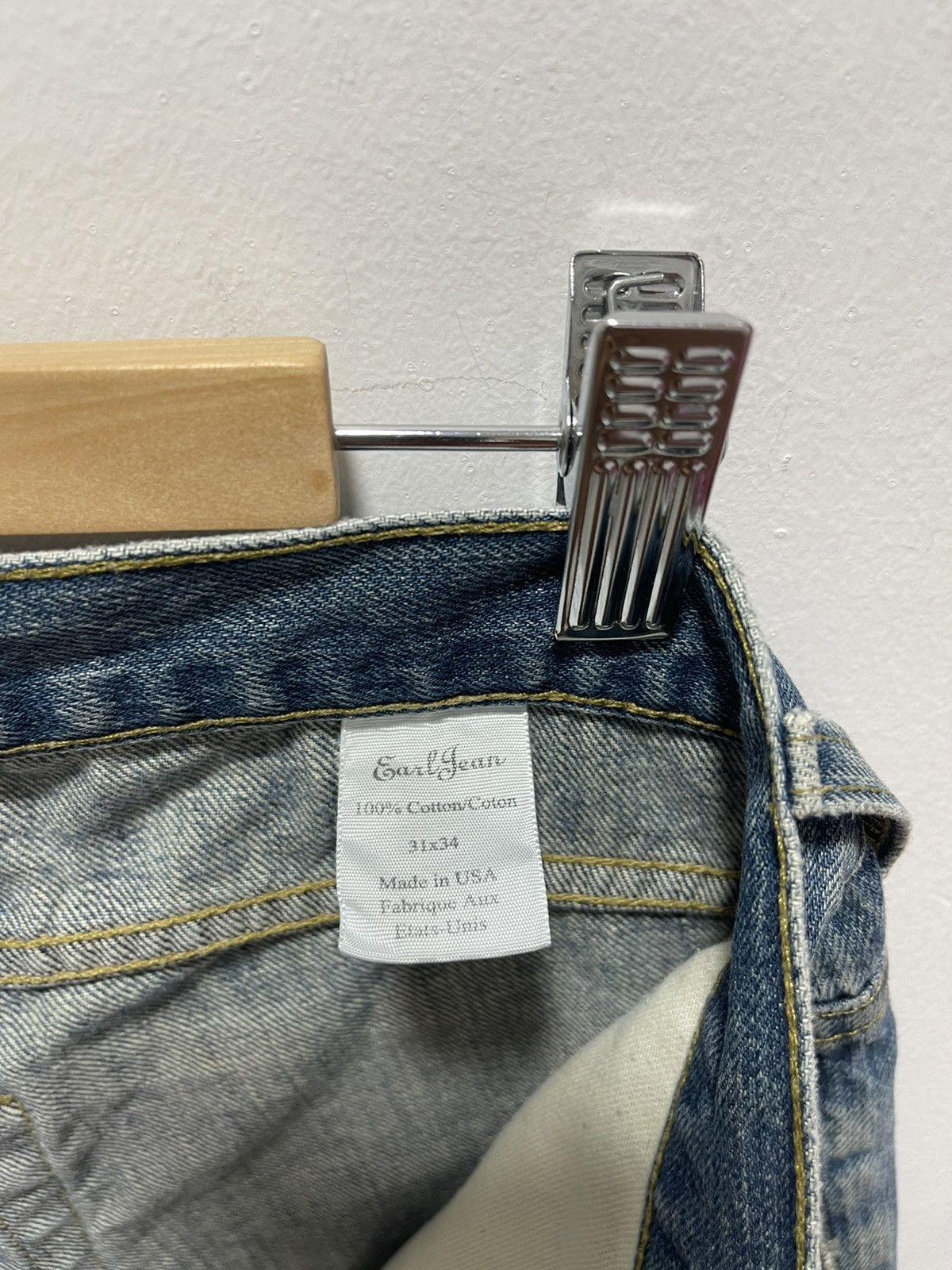 Earl Jeans VINTAGE EARL JEAN RIPS WASHED BLUE DISTRESSED DENIM Size US 30 / EU 46 - 17 Thumbnail