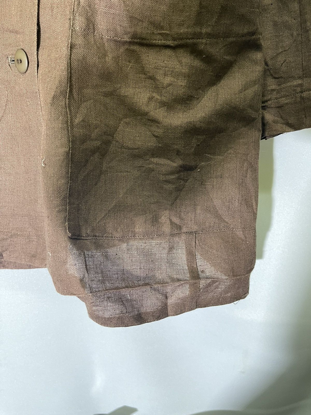 Vintage YOHJI YAMAMOTO DOUBLE BREASTED LINEN SUIT JACKET Size US S / EU 44-46 / 1 - 7 Thumbnail