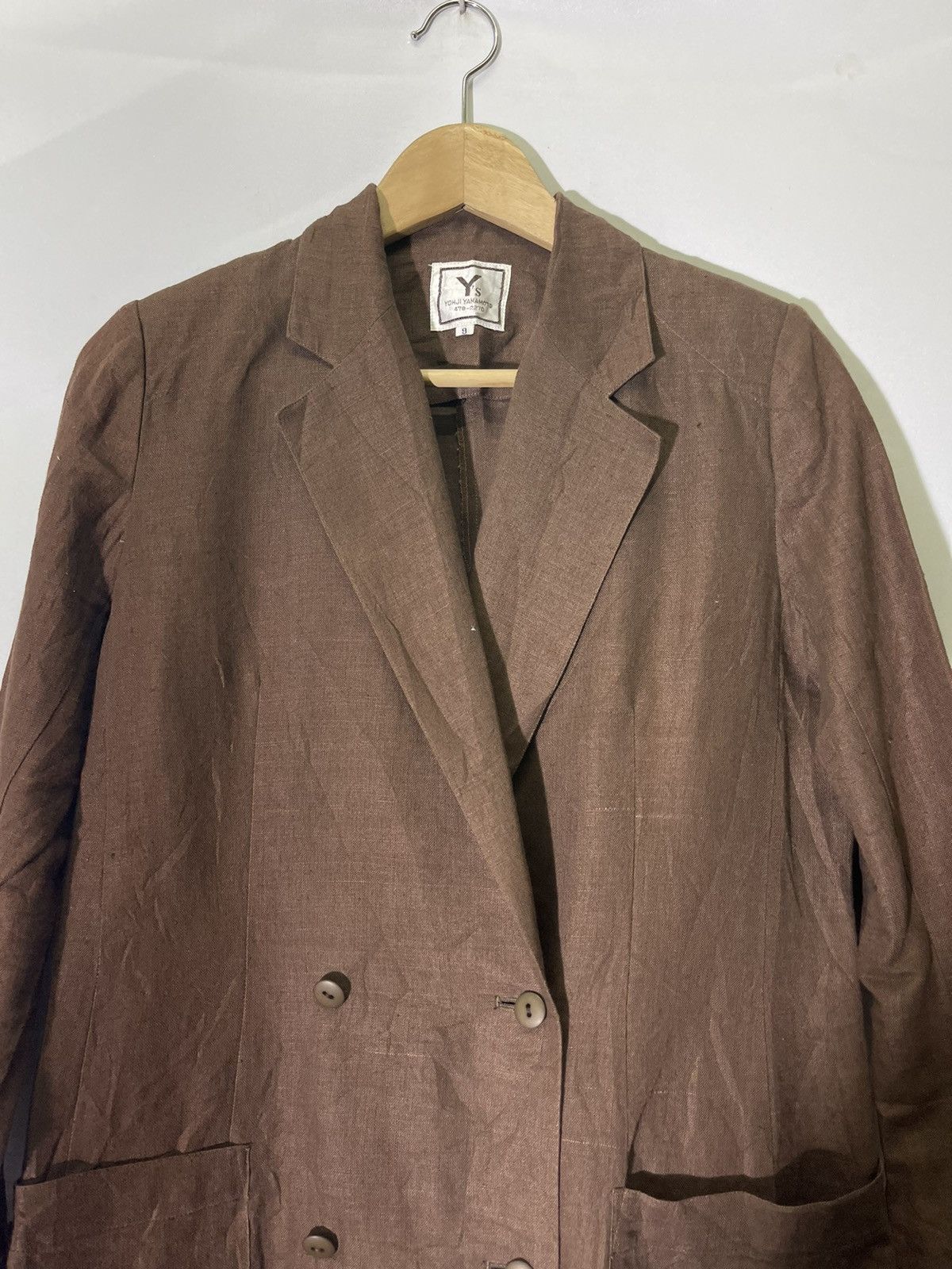 Vintage YOHJI YAMAMOTO DOUBLE BREASTED LINEN SUIT JACKET Size US S / EU 44-46 / 1 - 3 Thumbnail