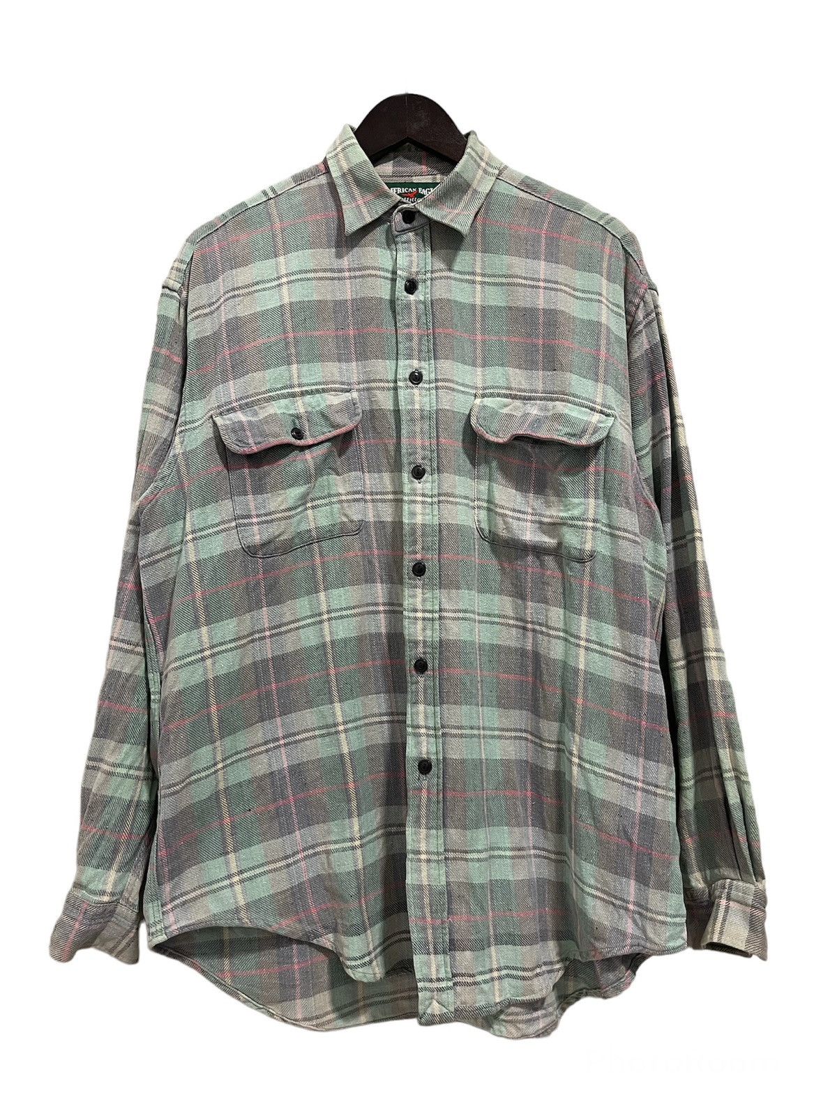 American Eagle Outfitters AMERICAN EAGLE OUTFITTERS DOUBLE POCKET TARTAN FLANNEL Size US L / EU 52-54 / 3 - 1 Thumbnail