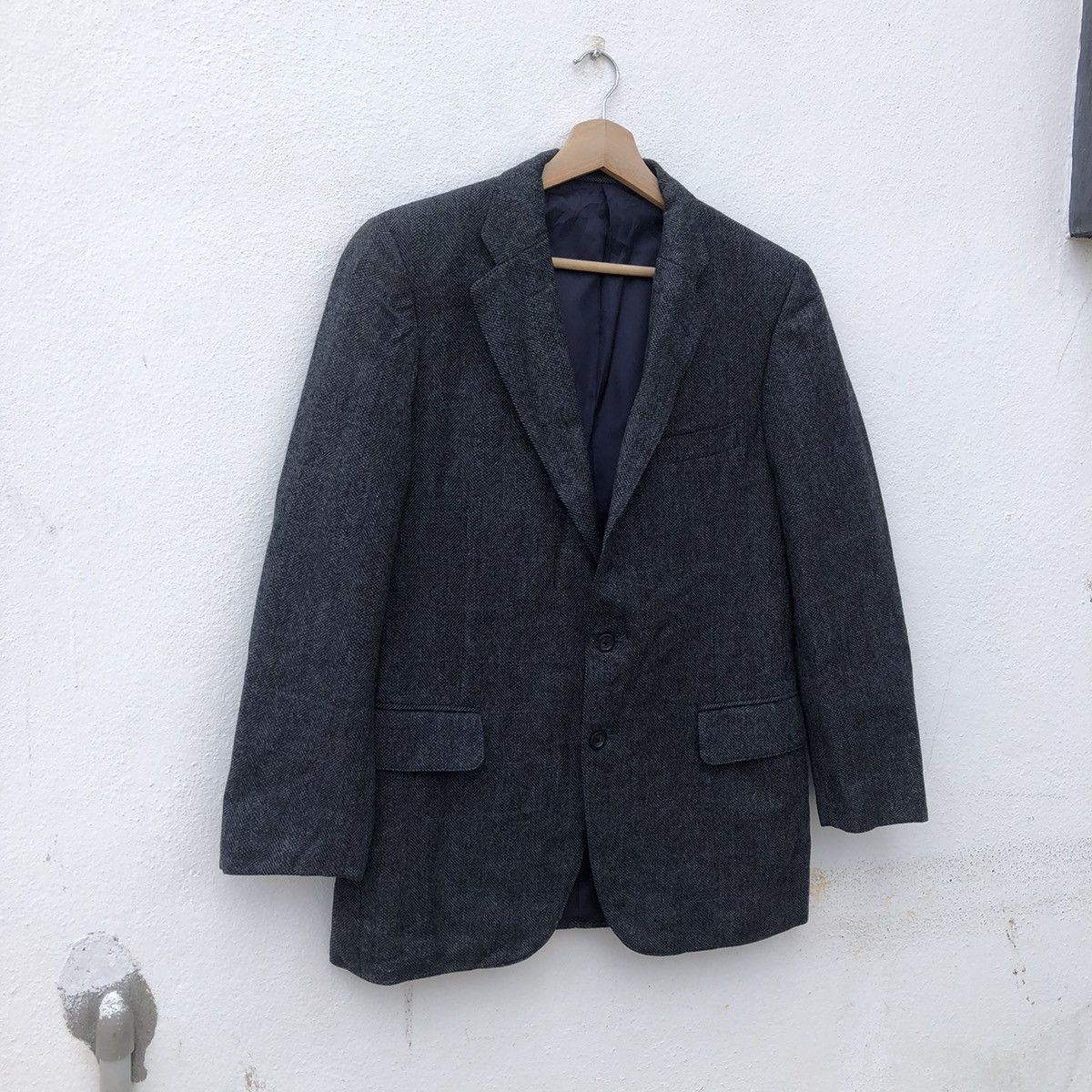 Burberry VINTAGE HERRINGBONE BURBERRY WOOL CASUAL COAT Size US M / EU 48-50 / 2 - 2 Thumbnail