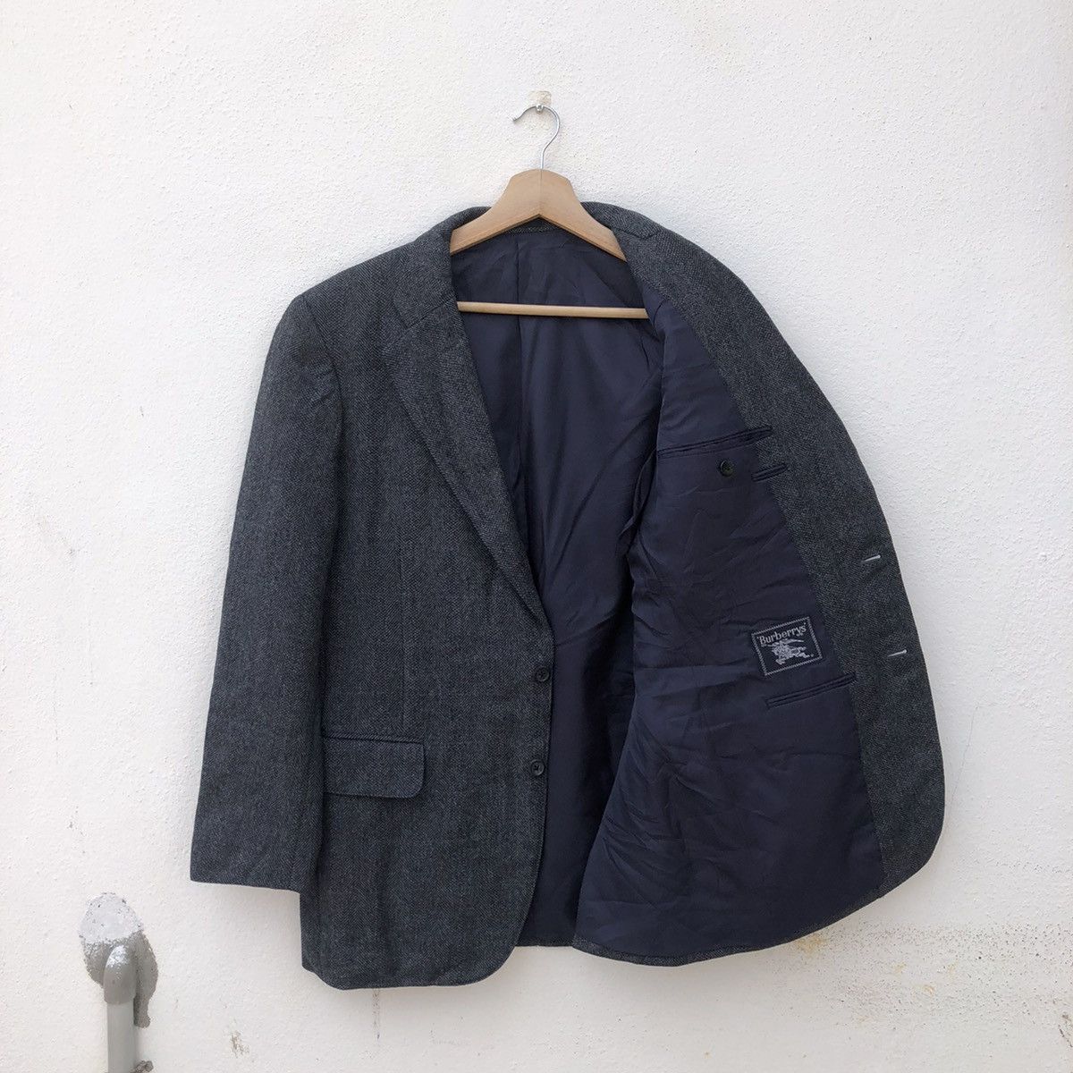 Burberry VINTAGE HERRINGBONE BURBERRY WOOL CASUAL COAT Size US M / EU 48-50 / 2 - 6 Thumbnail